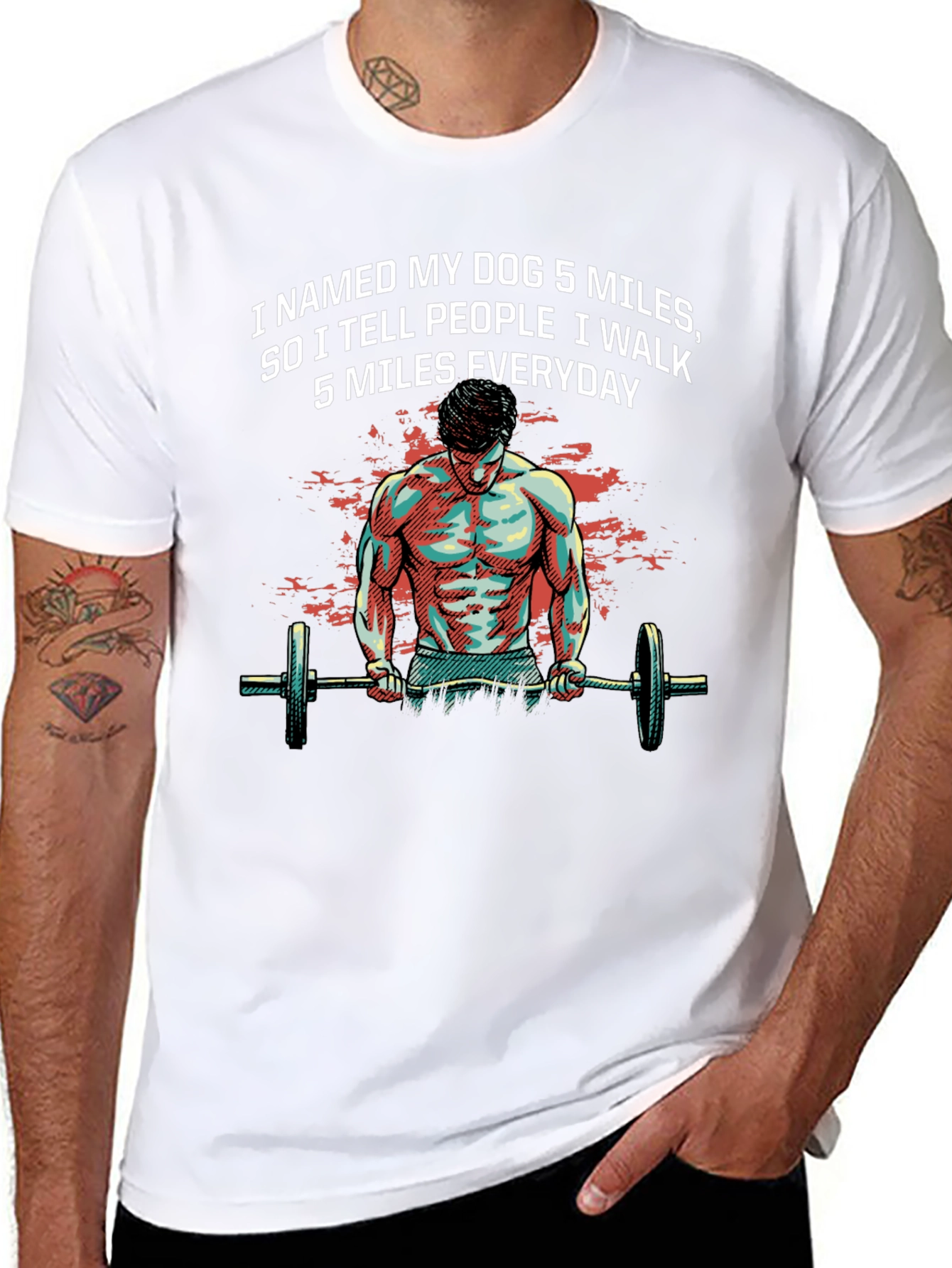 Dog Miles T-Shirt: Gym Humor Tee