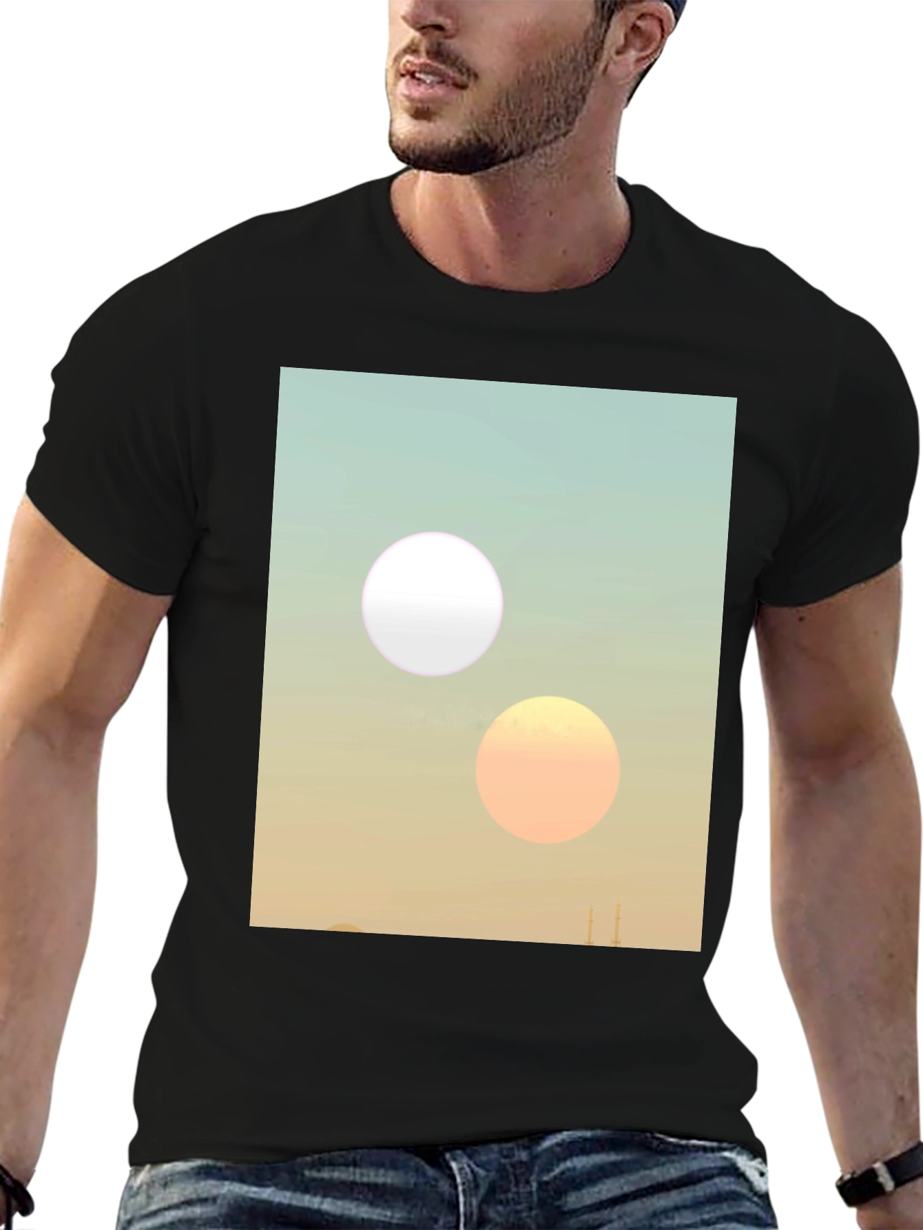 Twin Sun Tee - Sci-Fi Inspired Graphic Print
