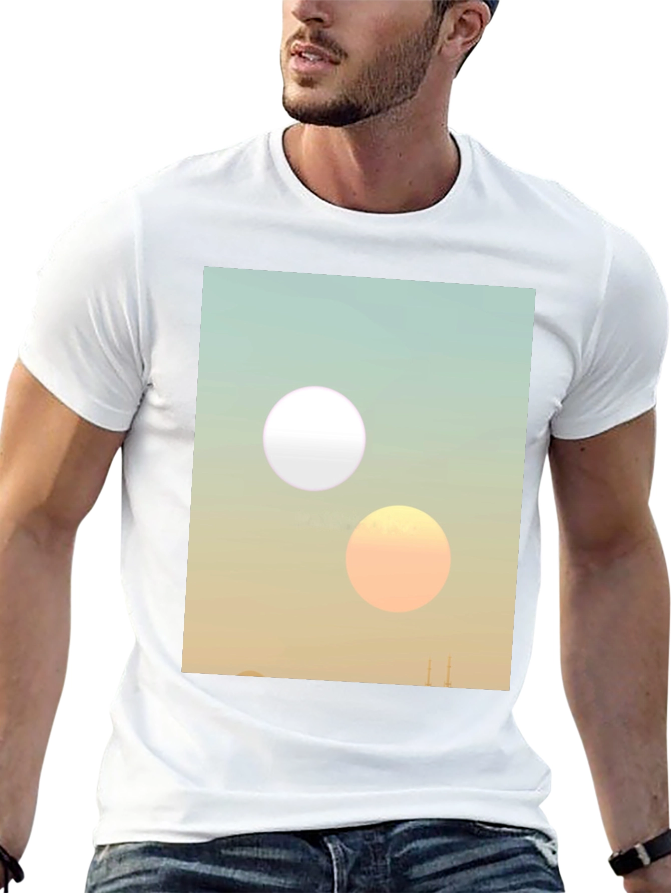 Twin Sun Tee - Sci-Fi Inspired Graphic Print