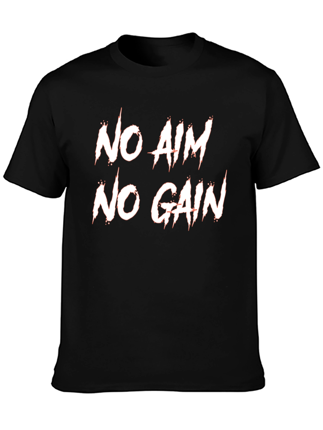 No Aim No Gain T-Shirt - Black Cotton Tee