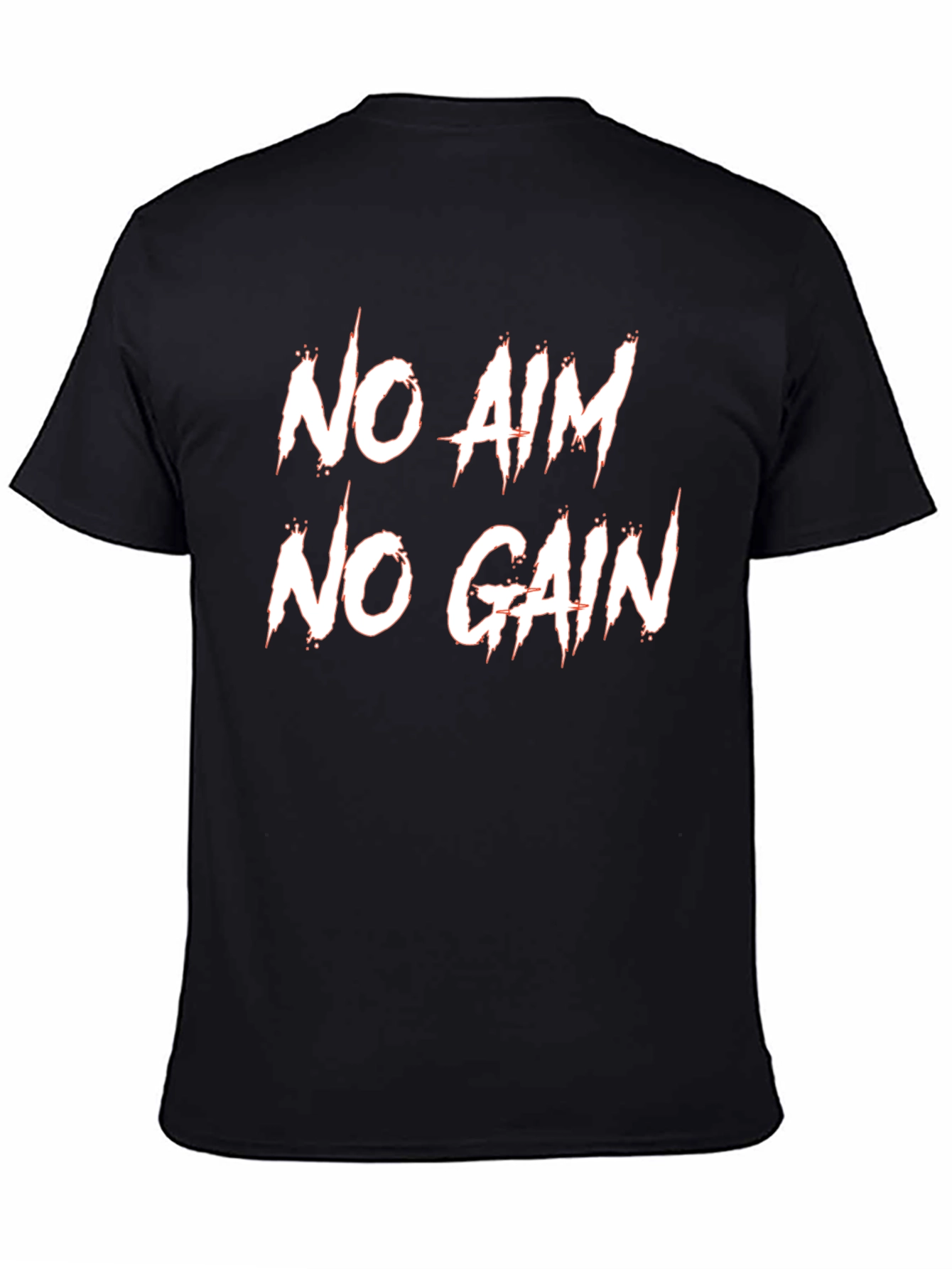 No Aim No Gain T-Shirt - Black Cotton Tee