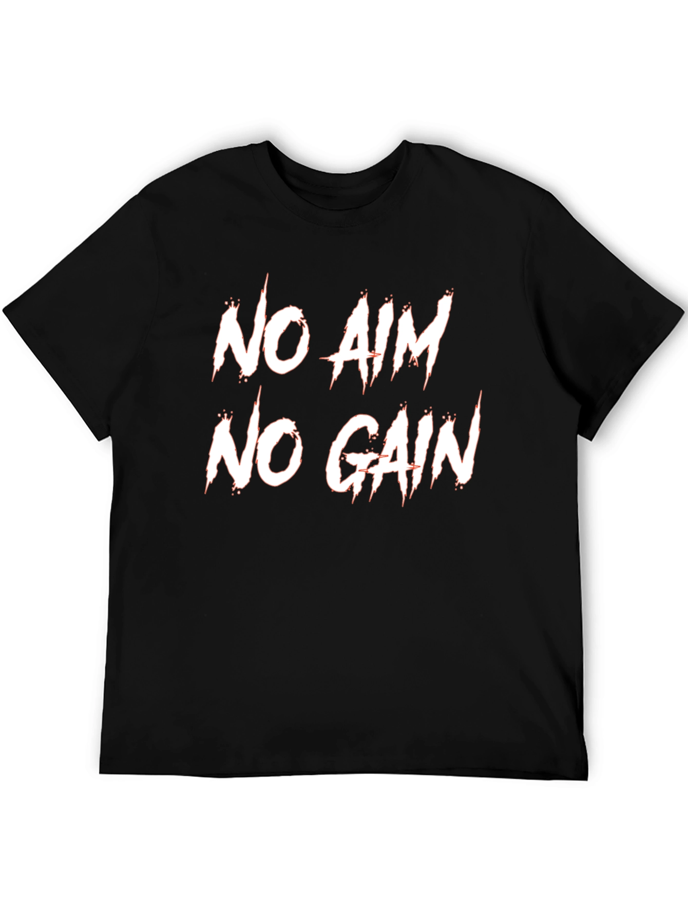 No Aim No Gain T-Shirt - Black Cotton Tee