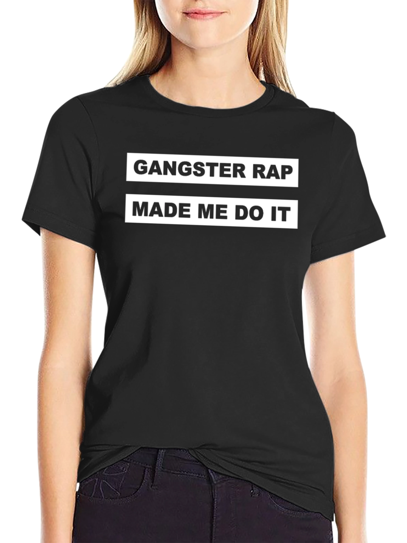 Gangster Rap Made Me Do It Black T-Shirt