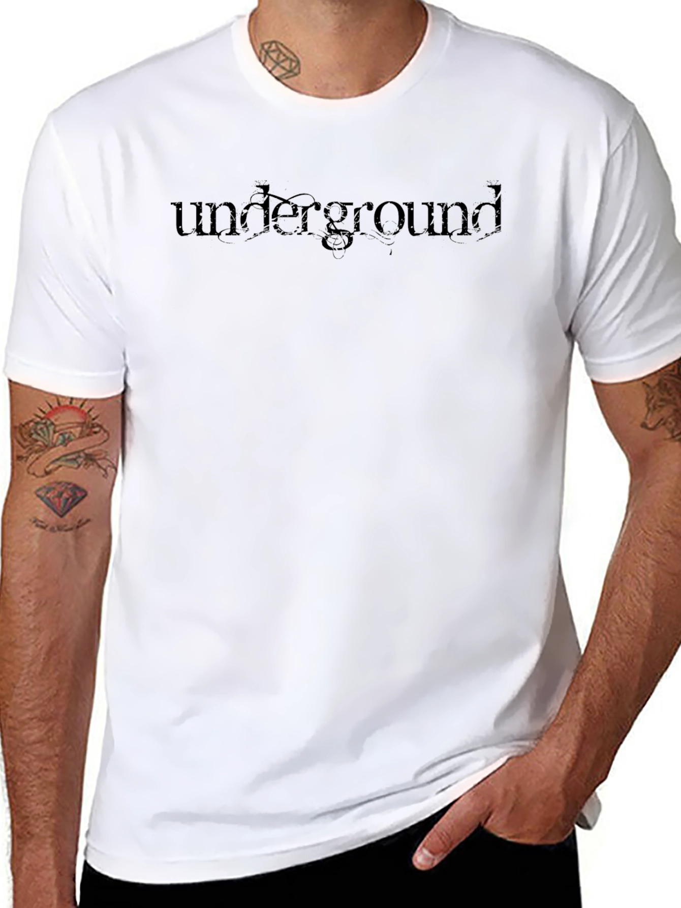 Underground Graphic Print Black T-Shirt