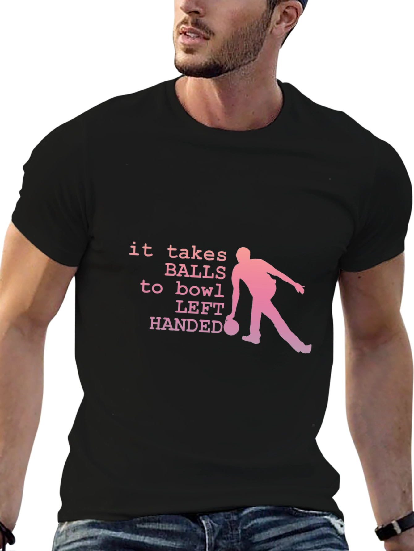 Funny Bowling T-Shirt - Left Handed Bowler Tee
