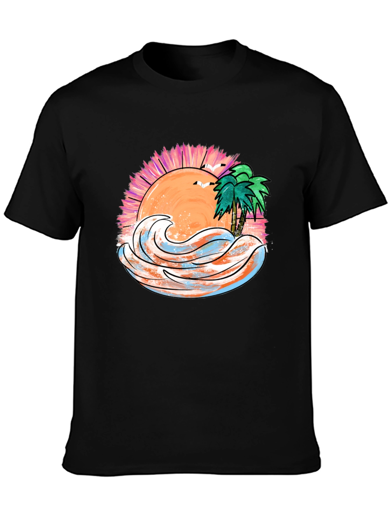 Tropical Sunset Wave Graphic Tee