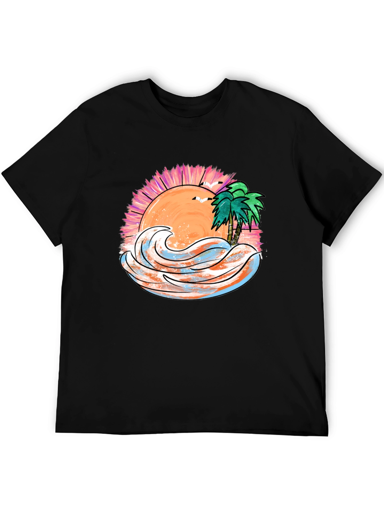 Tropical Sunset Wave Graphic Tee