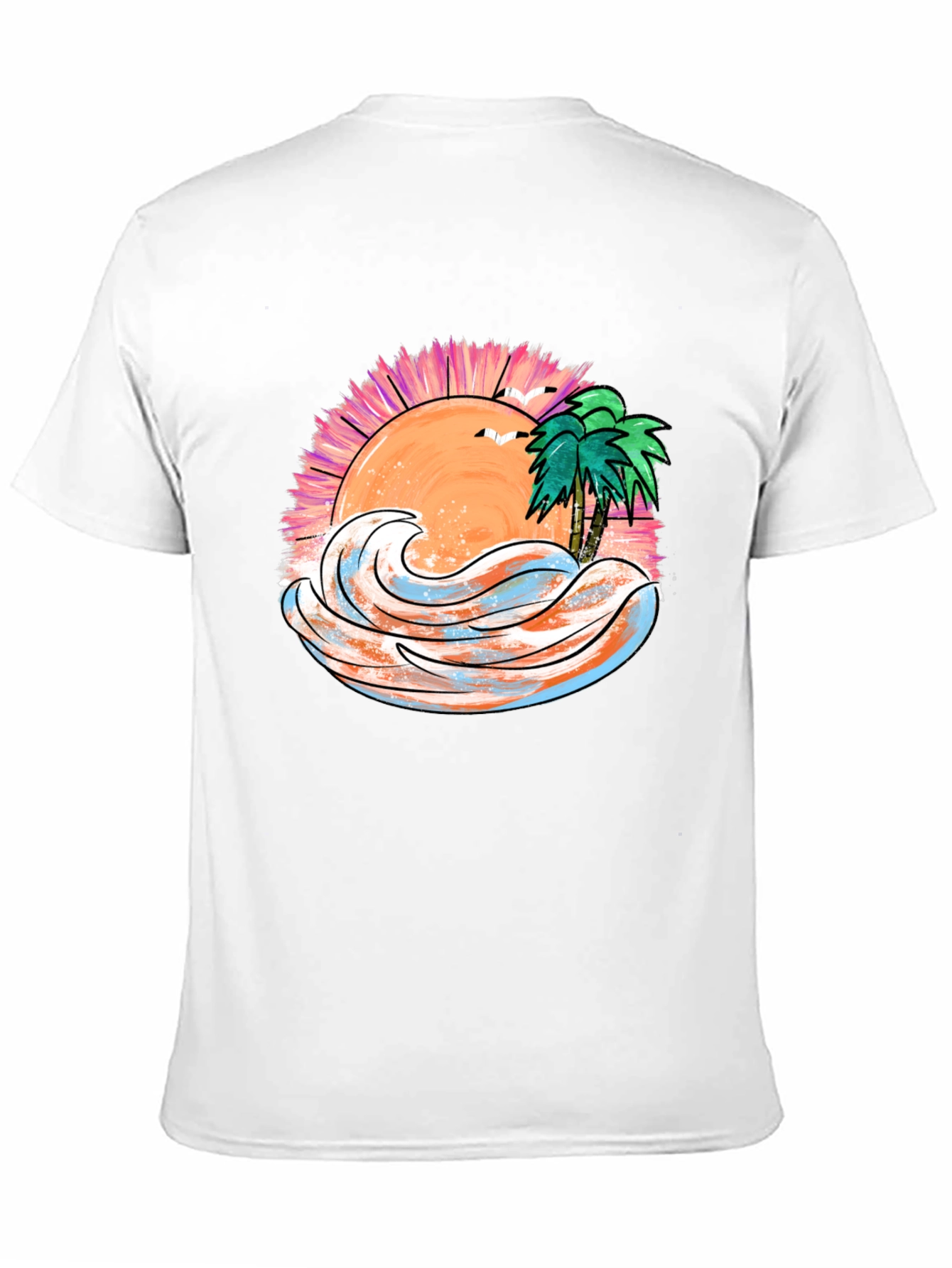 Tropical Sunset Wave Graphic Tee