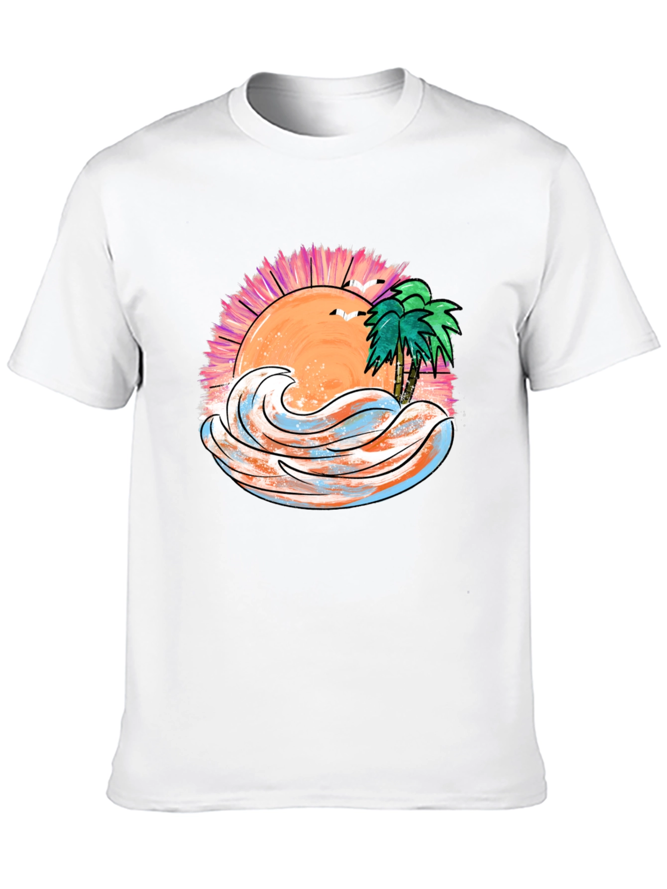 Tropical Sunset Wave Graphic Tee
