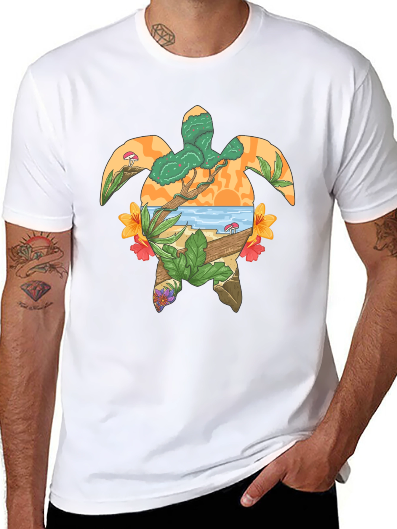 Tropical Turtle Graphic Tee - Island Style