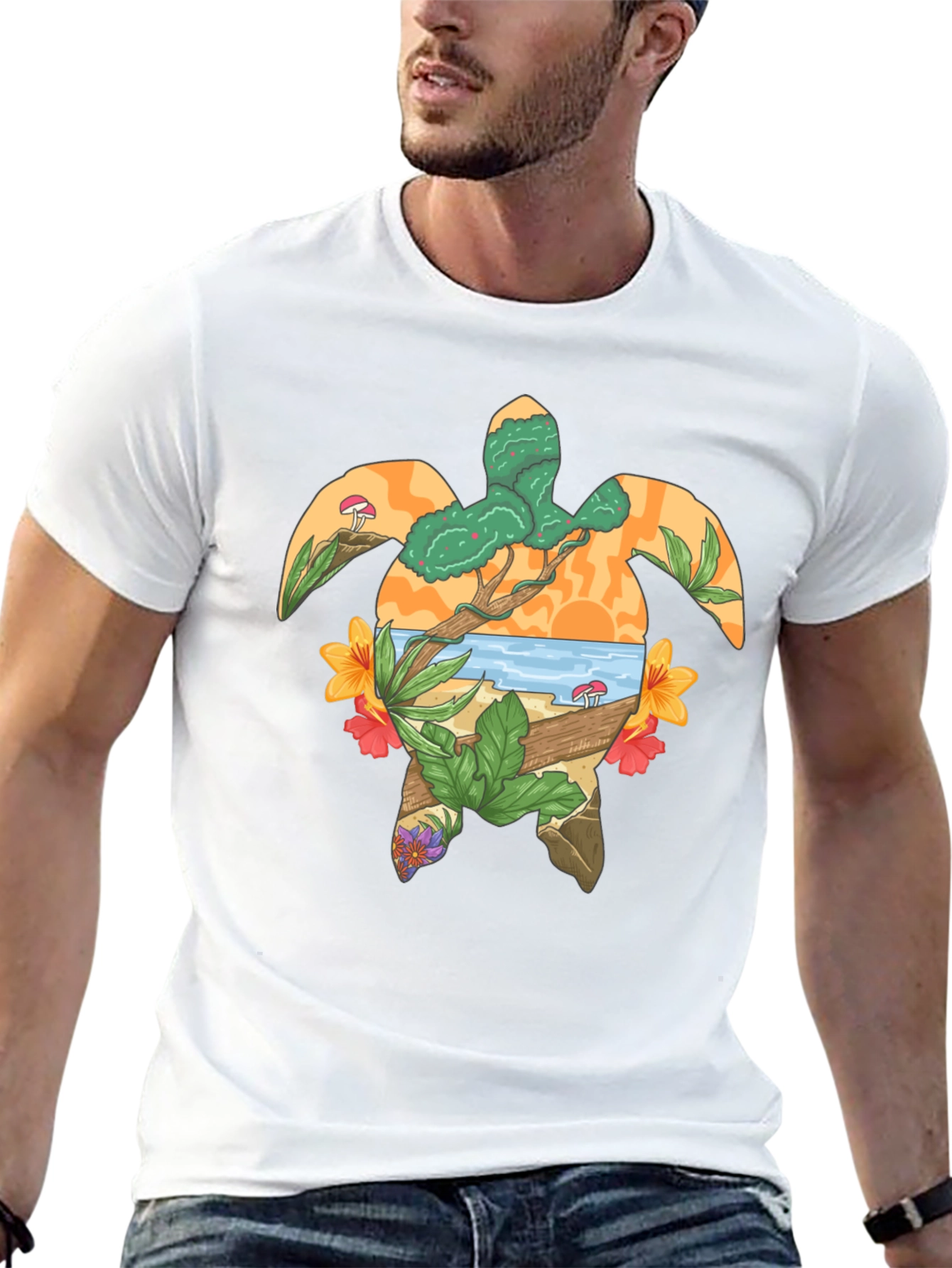 Tropical Turtle Graphic Tee - Island Style