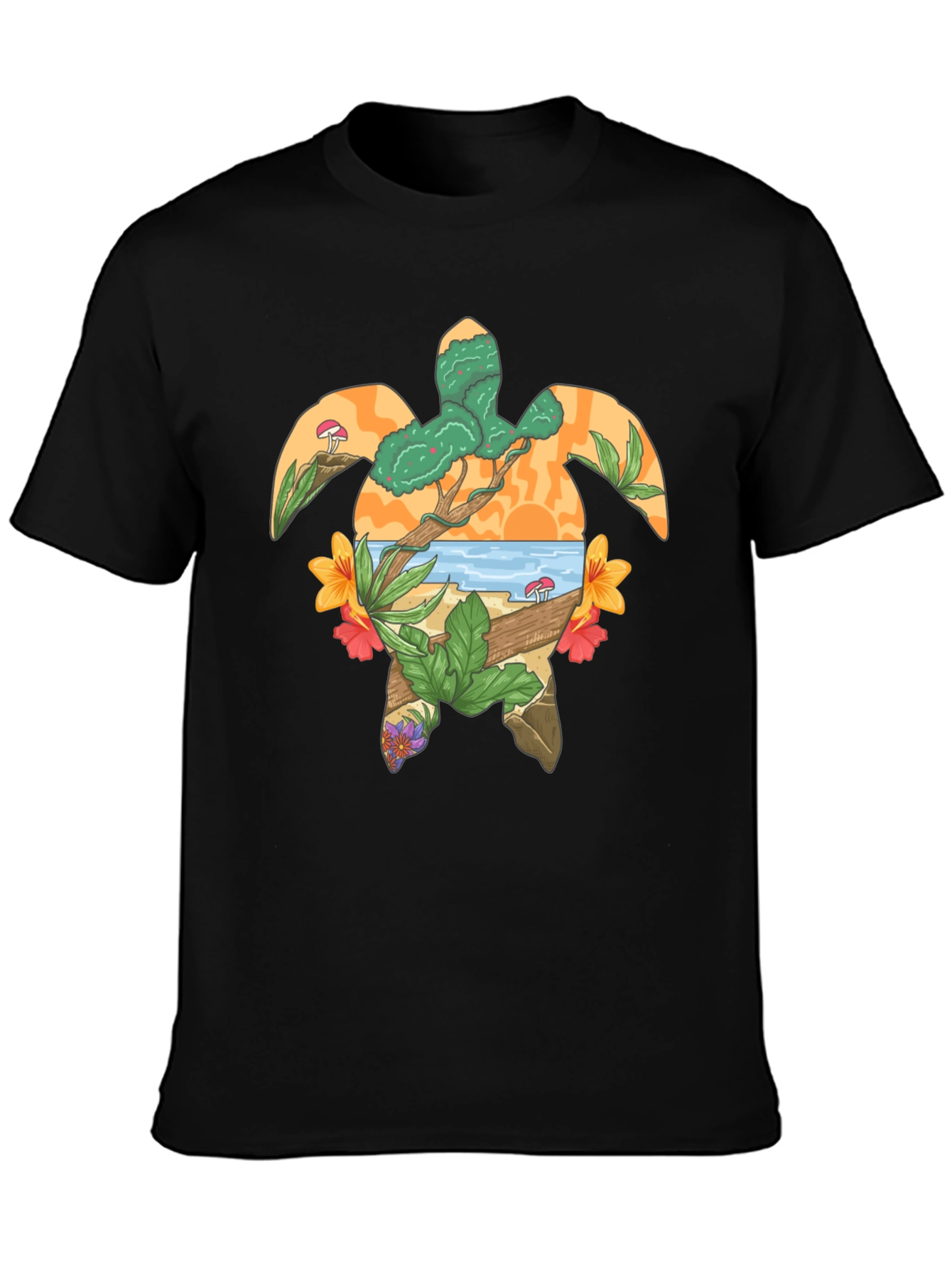 Tropical Turtle Graphic Tee - Island Style