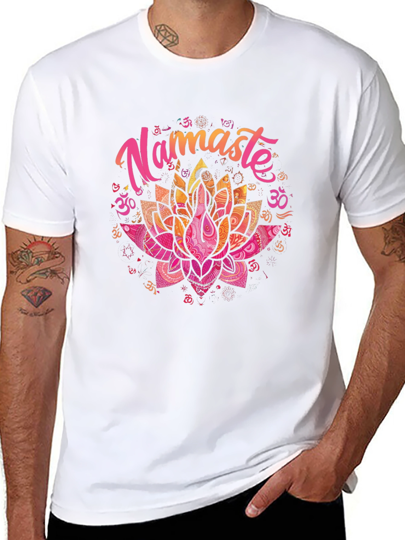 Namaste Lotus Flower Graphic T-Shirt - Yoga Meditation Tee
