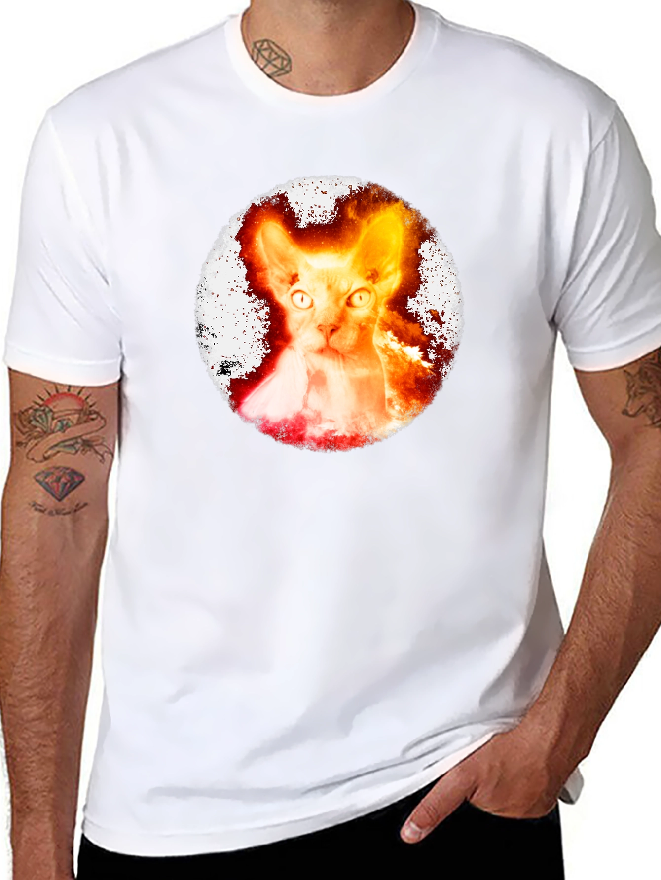 Sphynx Cat T-Shirt - Galaxy Design