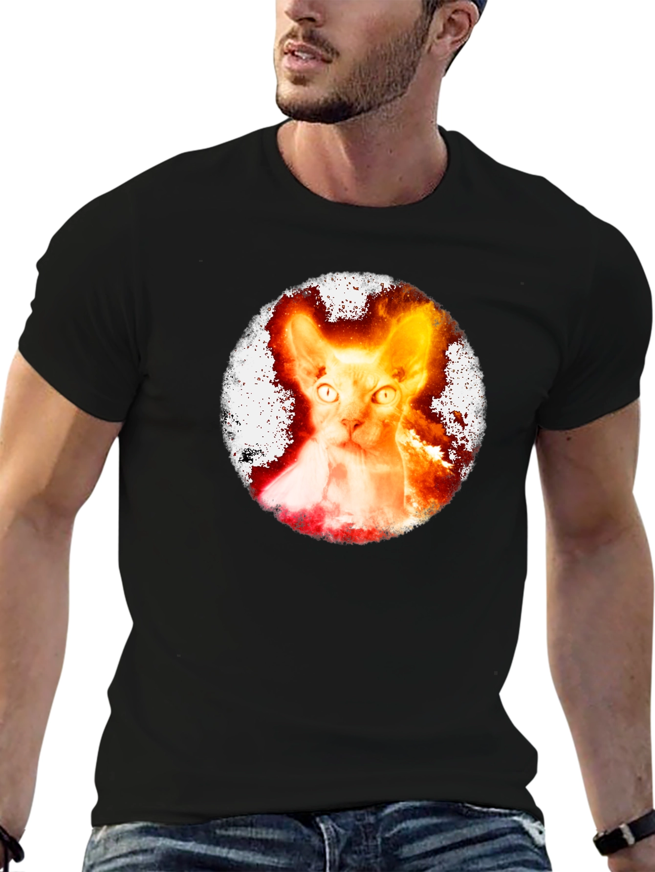 Sphynx Cat T-Shirt - Galaxy Design