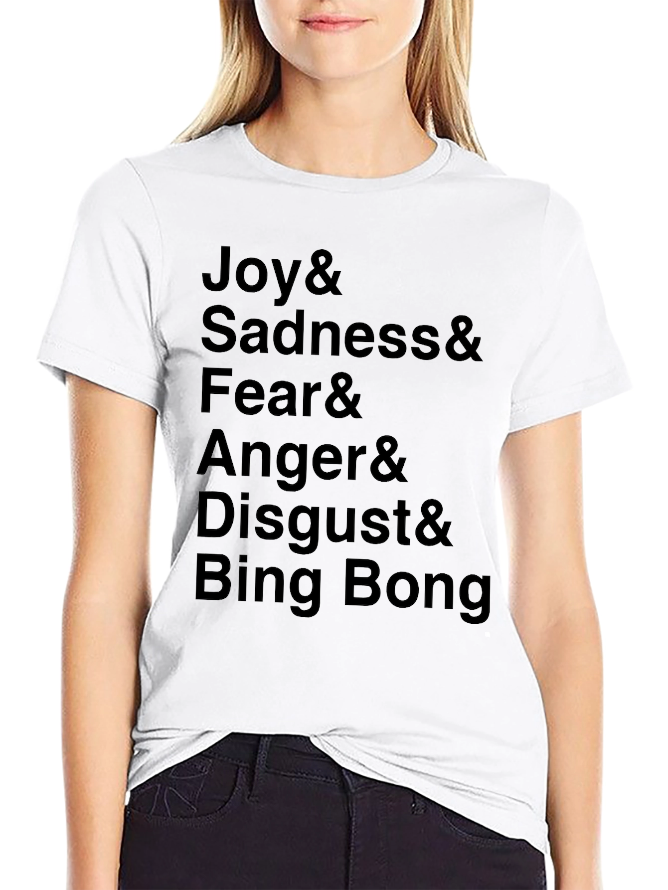 Inside Out Emotion Character Black T-Shirt