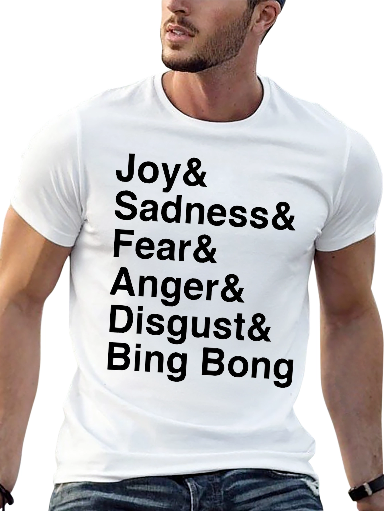 Inside Out Emotion Character Black T-Shirt