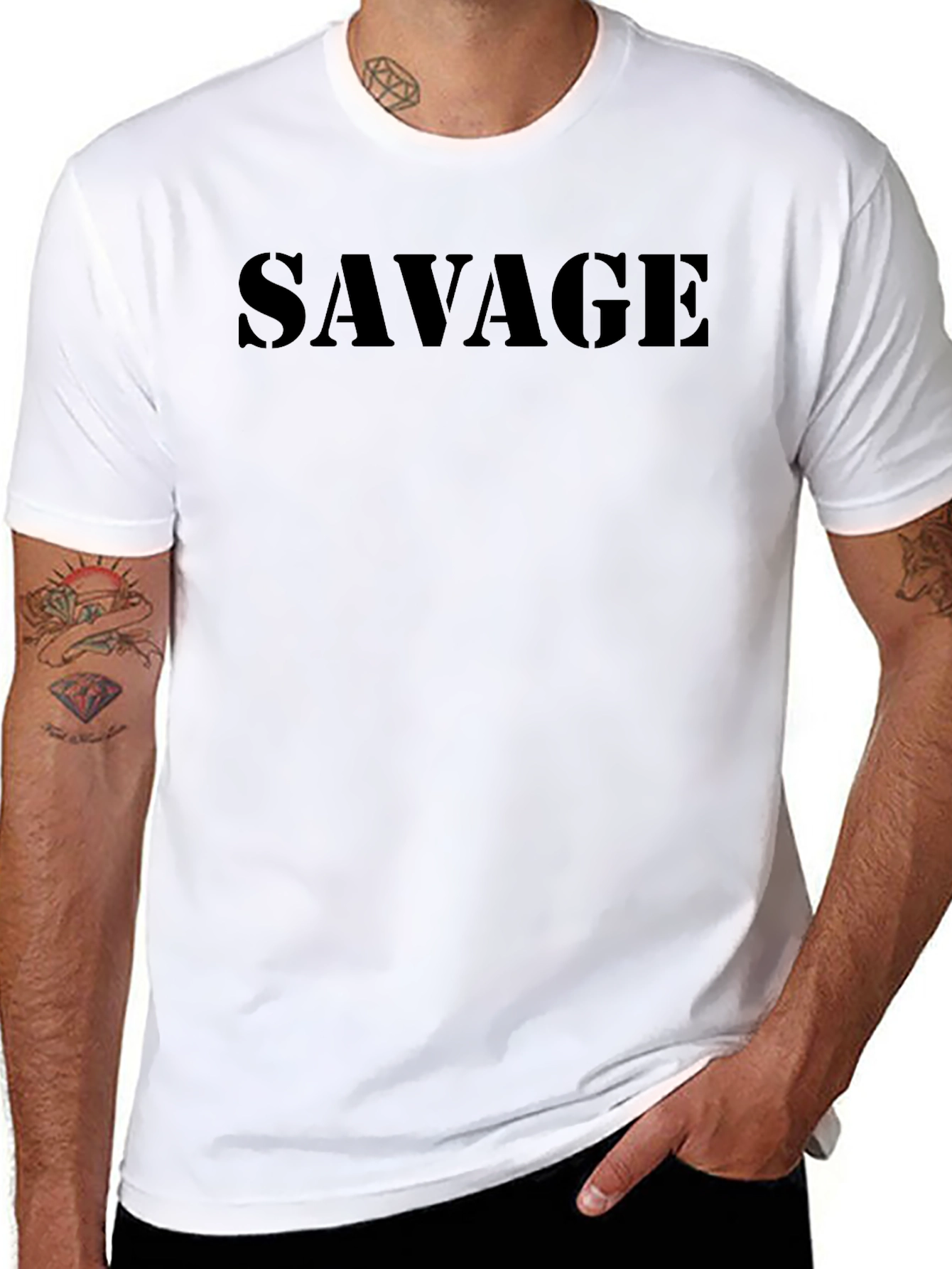 Savage Print Mens Black T-Shirt