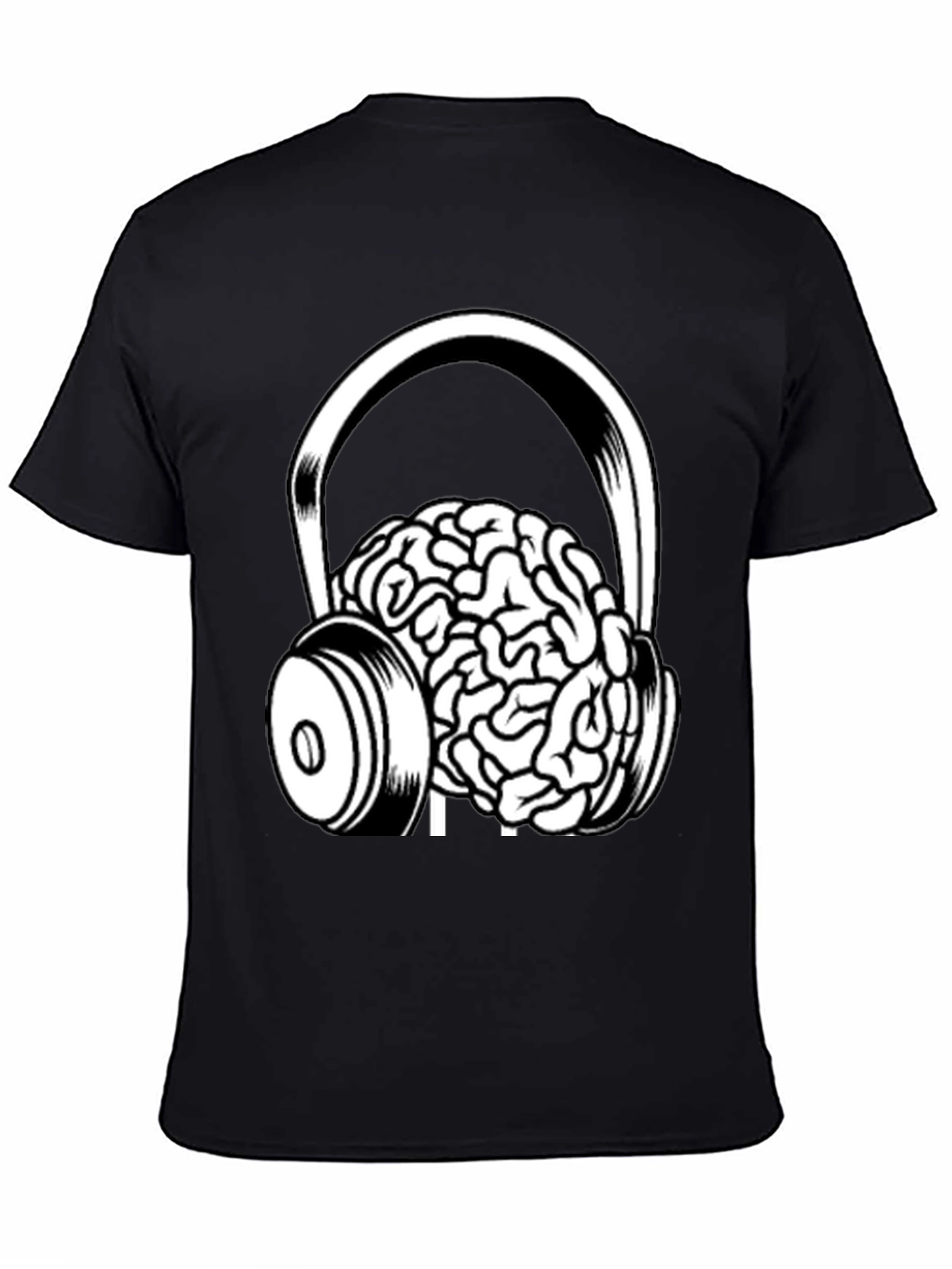 Brain in Headphones Graphic T-Shirt