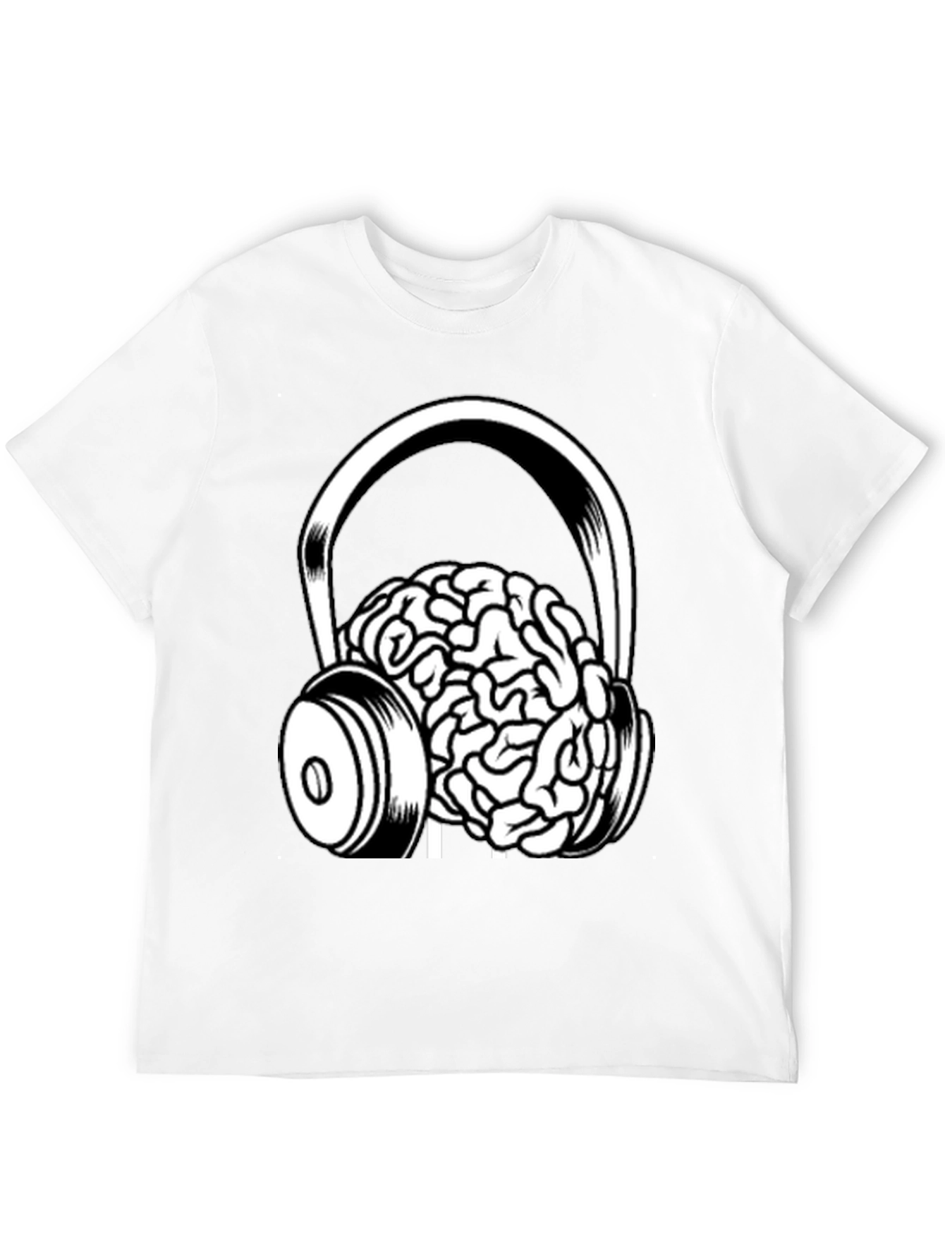 Brain in Headphones Graphic T-Shirt