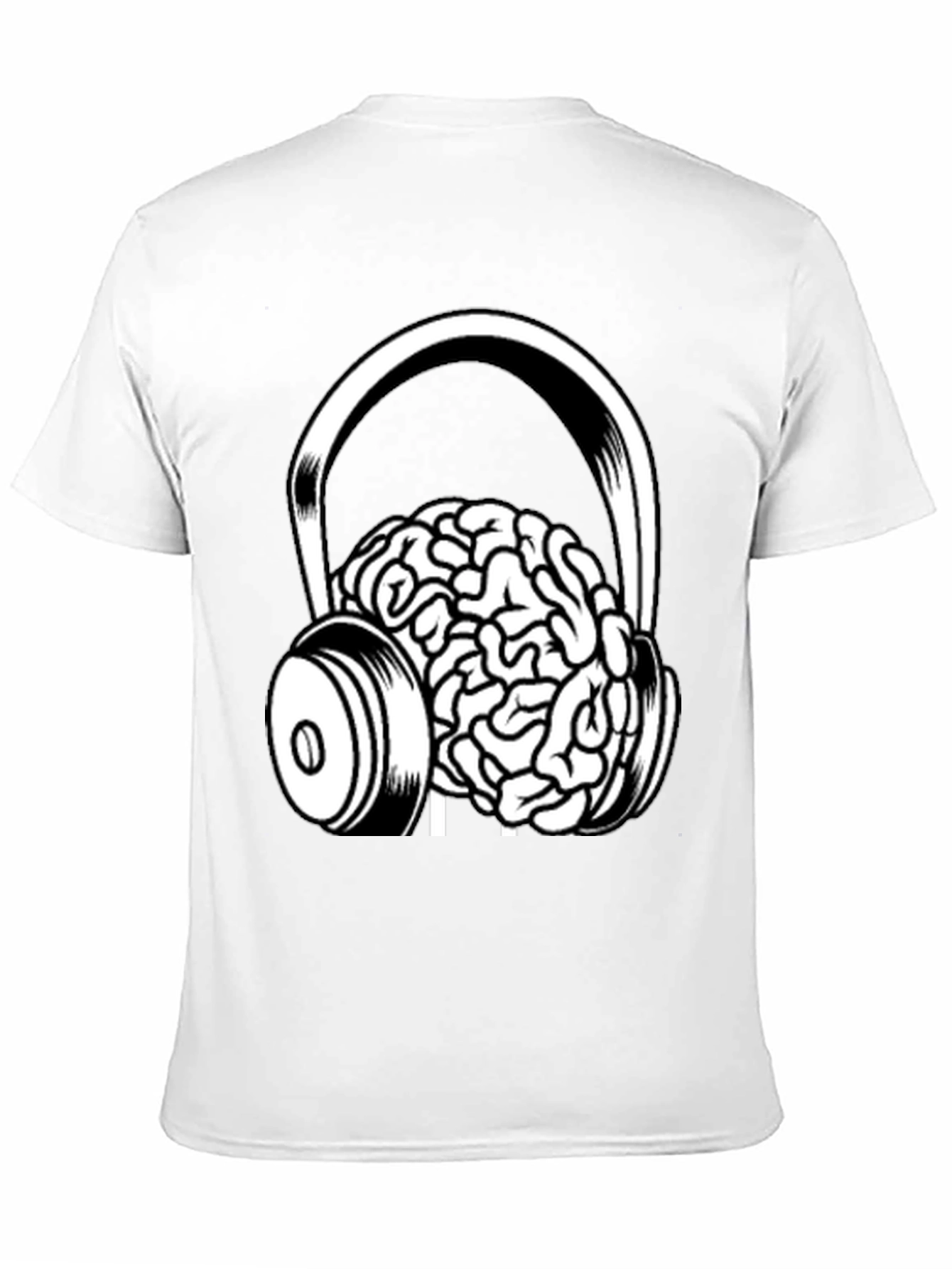 Brain in Headphones Graphic T-Shirt