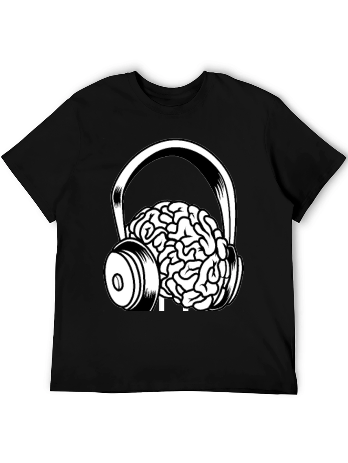 Brain in Headphones Graphic T-Shirt