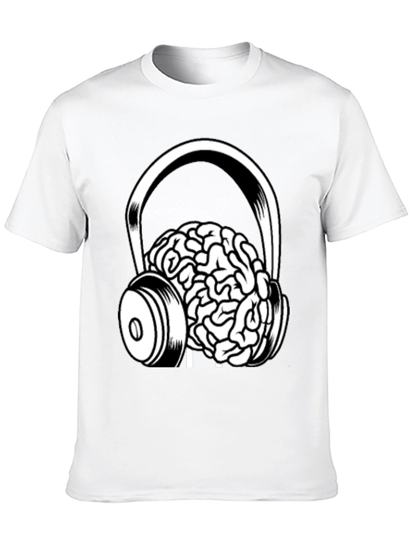 Brain in Headphones Graphic T-Shirt