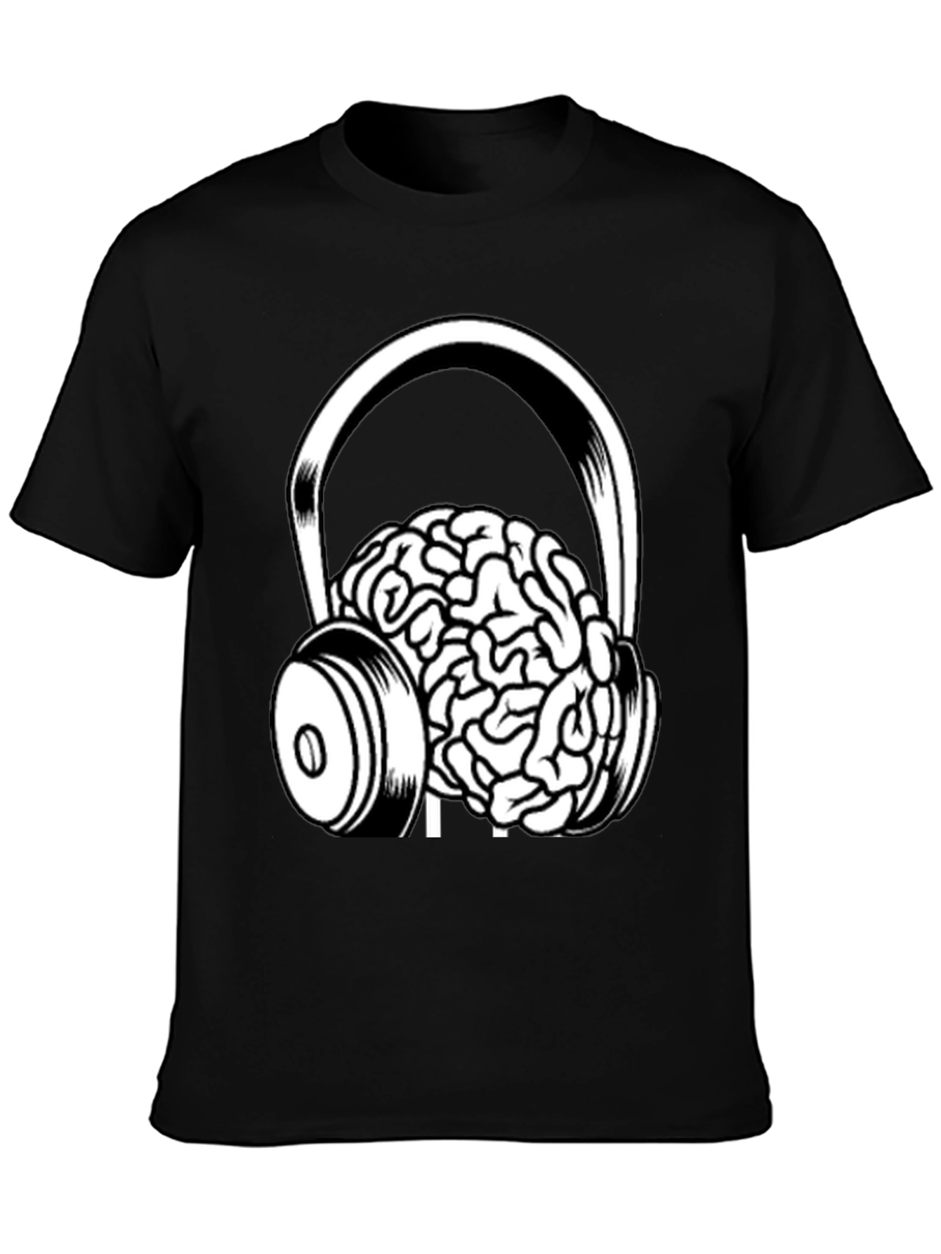 Brain in Headphones Graphic T-Shirt