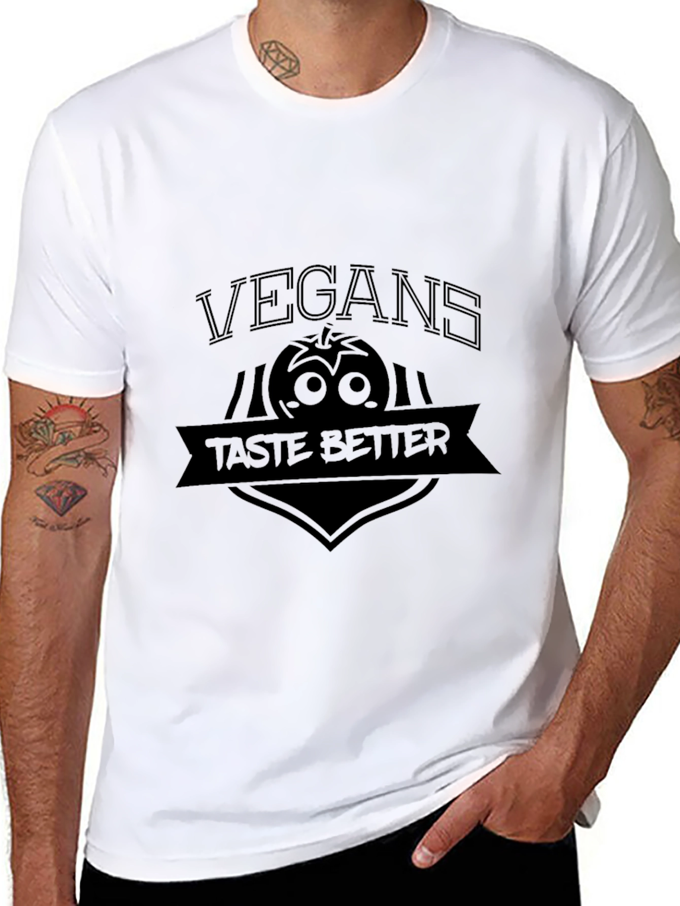 Vegans Taste Better Graphic T-Shirt - Black