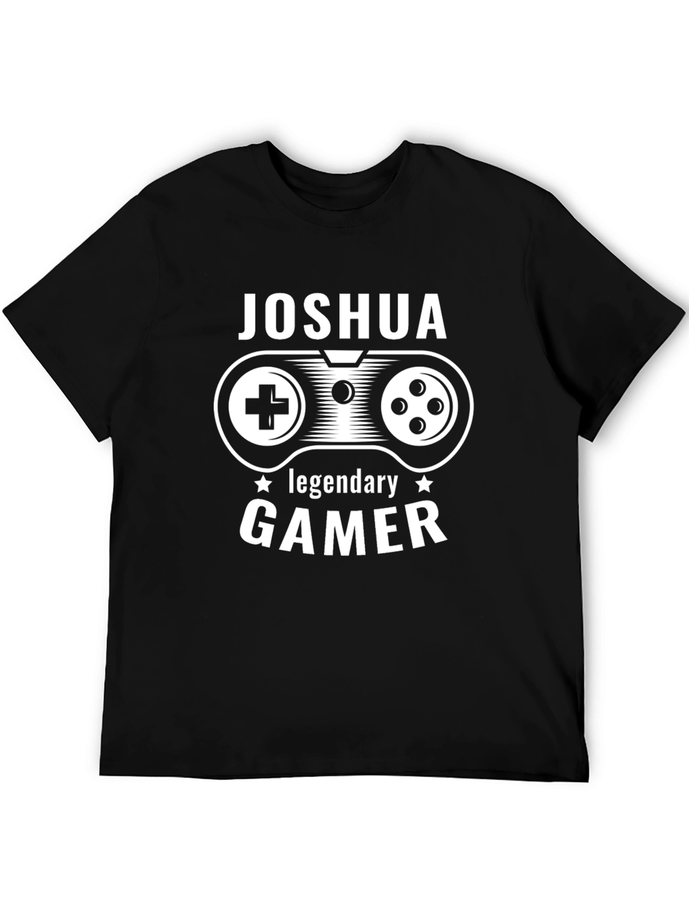 Joshua: Legendary Gamer Black Graphic Tee