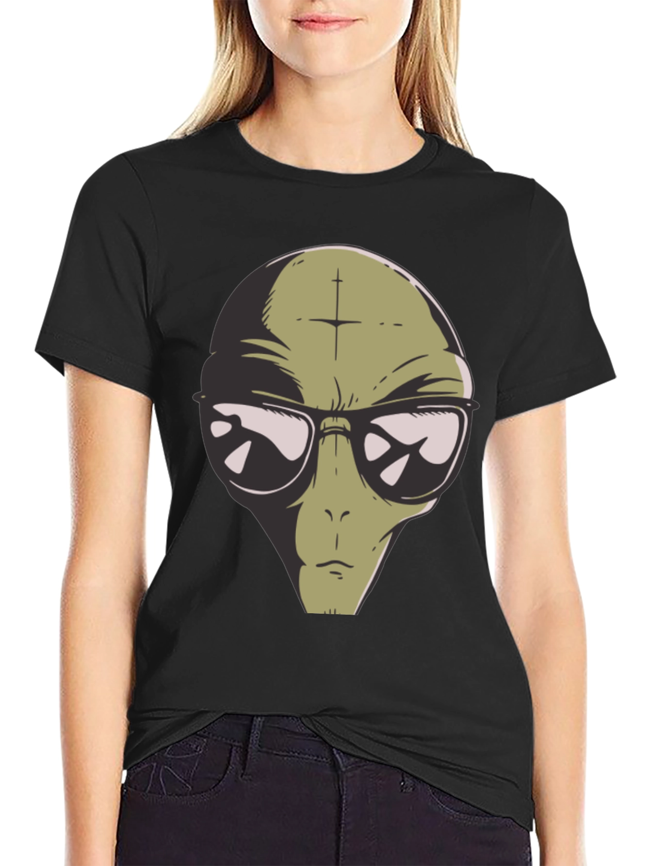 Alien Graphic Print T-Shirt - Cool Casual Tee