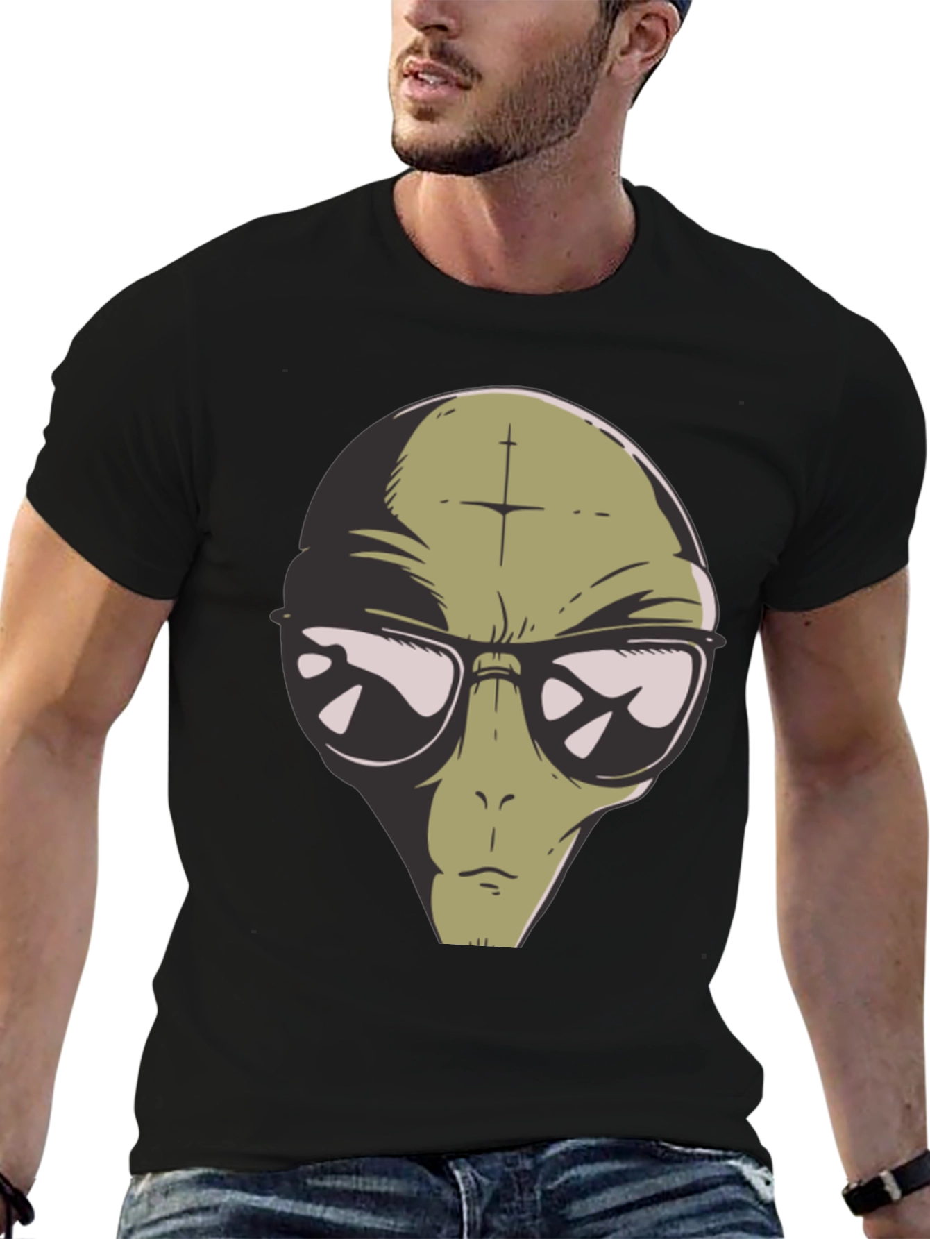 Alien Graphic Print T-Shirt - Cool Casual Tee