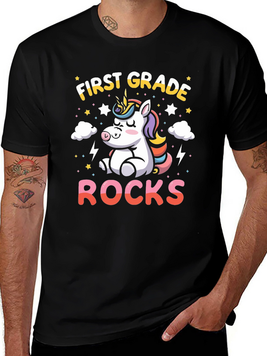 First Grade Rocks Unicorn T-Shirt