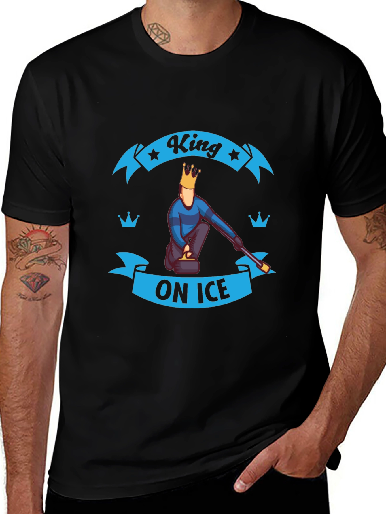 King On Ice T-Shirt - Curling Sport Tee