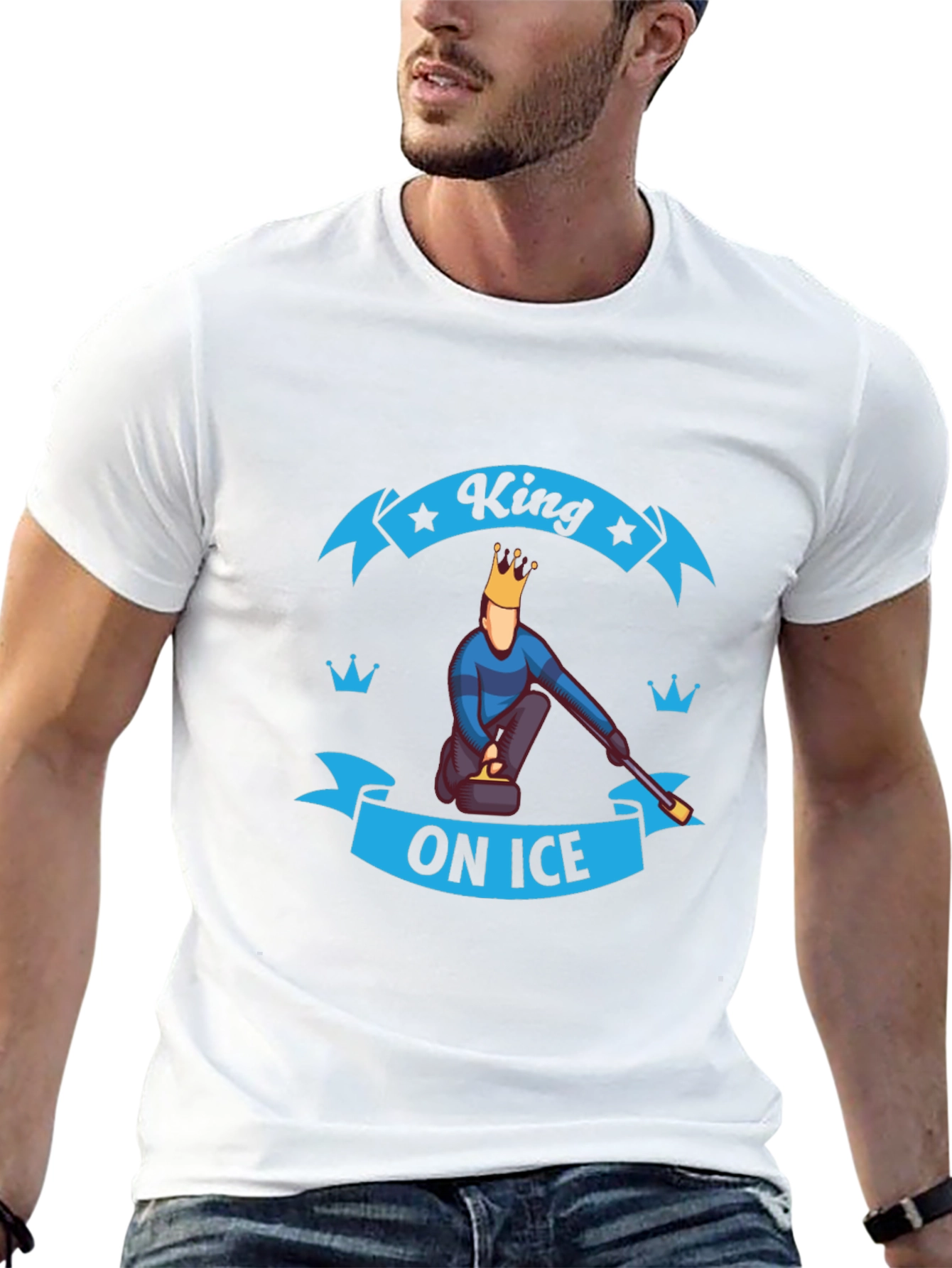 King On Ice T-Shirt - Curling Sport Tee