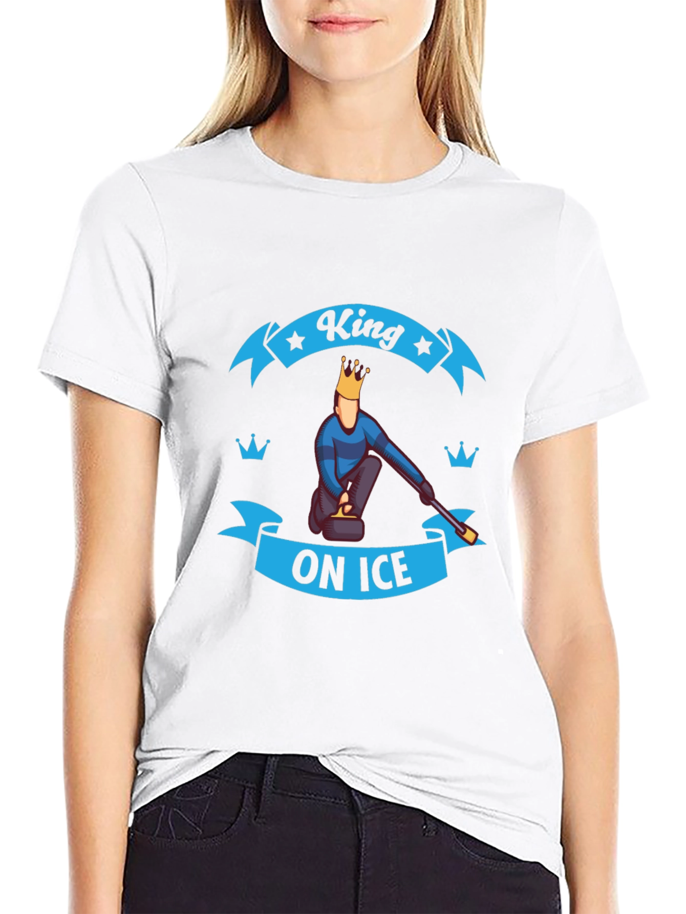 King On Ice T-Shirt - Curling Sport Tee