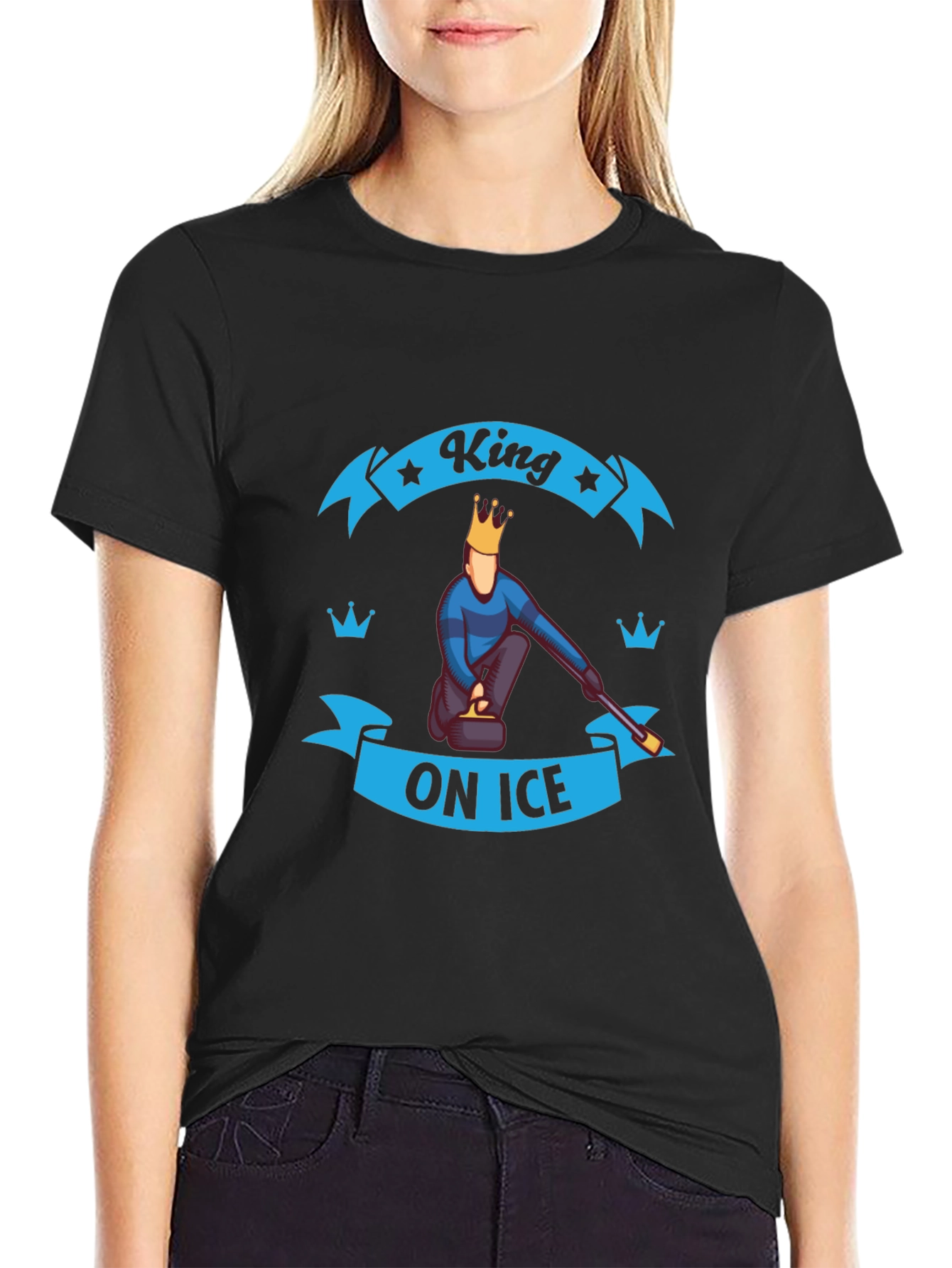 King On Ice T-Shirt - Curling Sport Tee