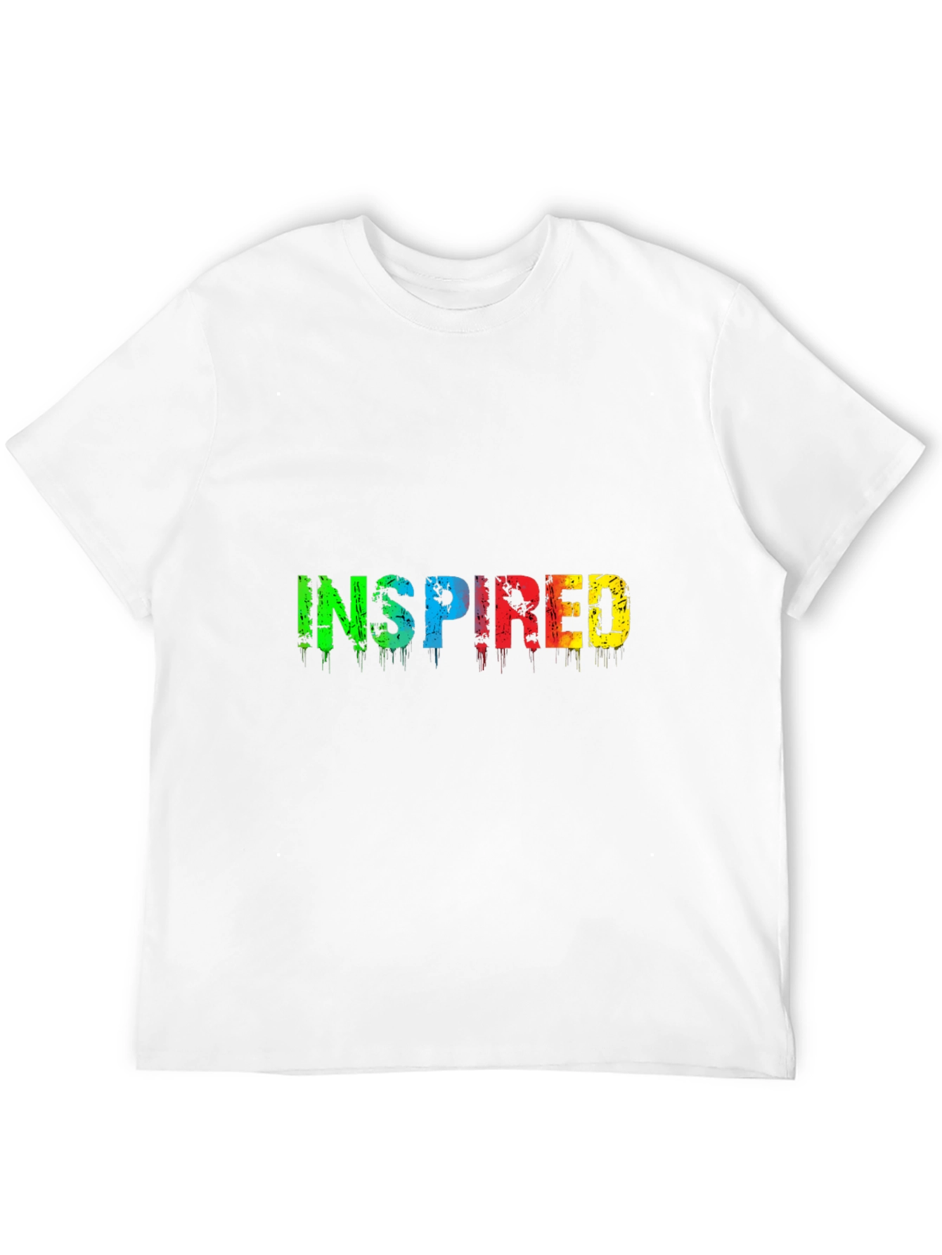 Inspired Graphic T-Shirt - Rainbow Text Black Tee