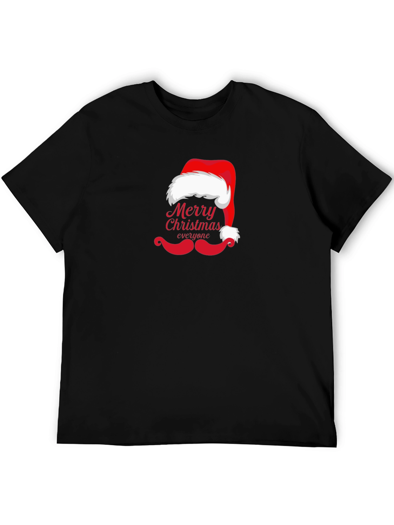 Merry Christmas Hat & Mustache T-Shirt