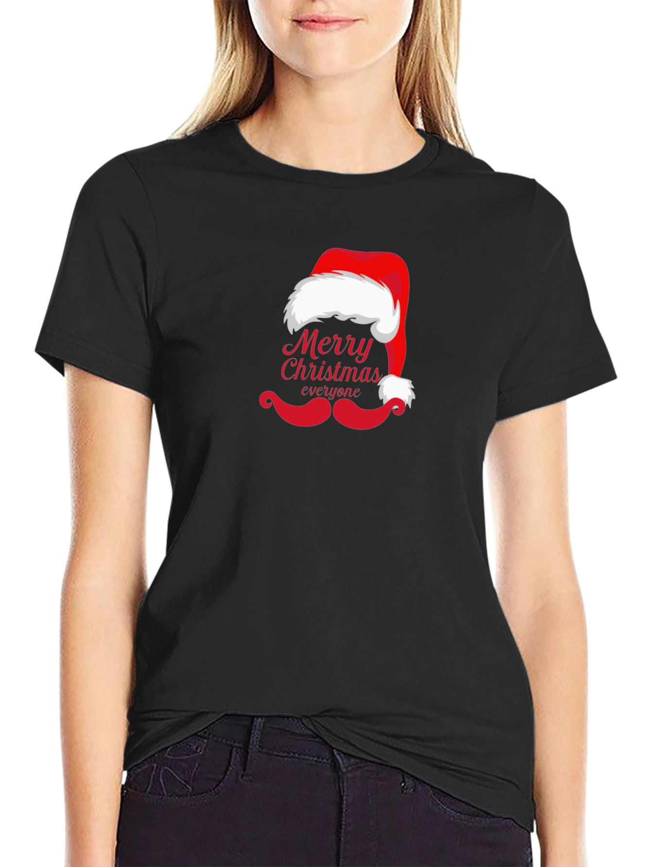 Merry Christmas Hat & Mustache T-Shirt