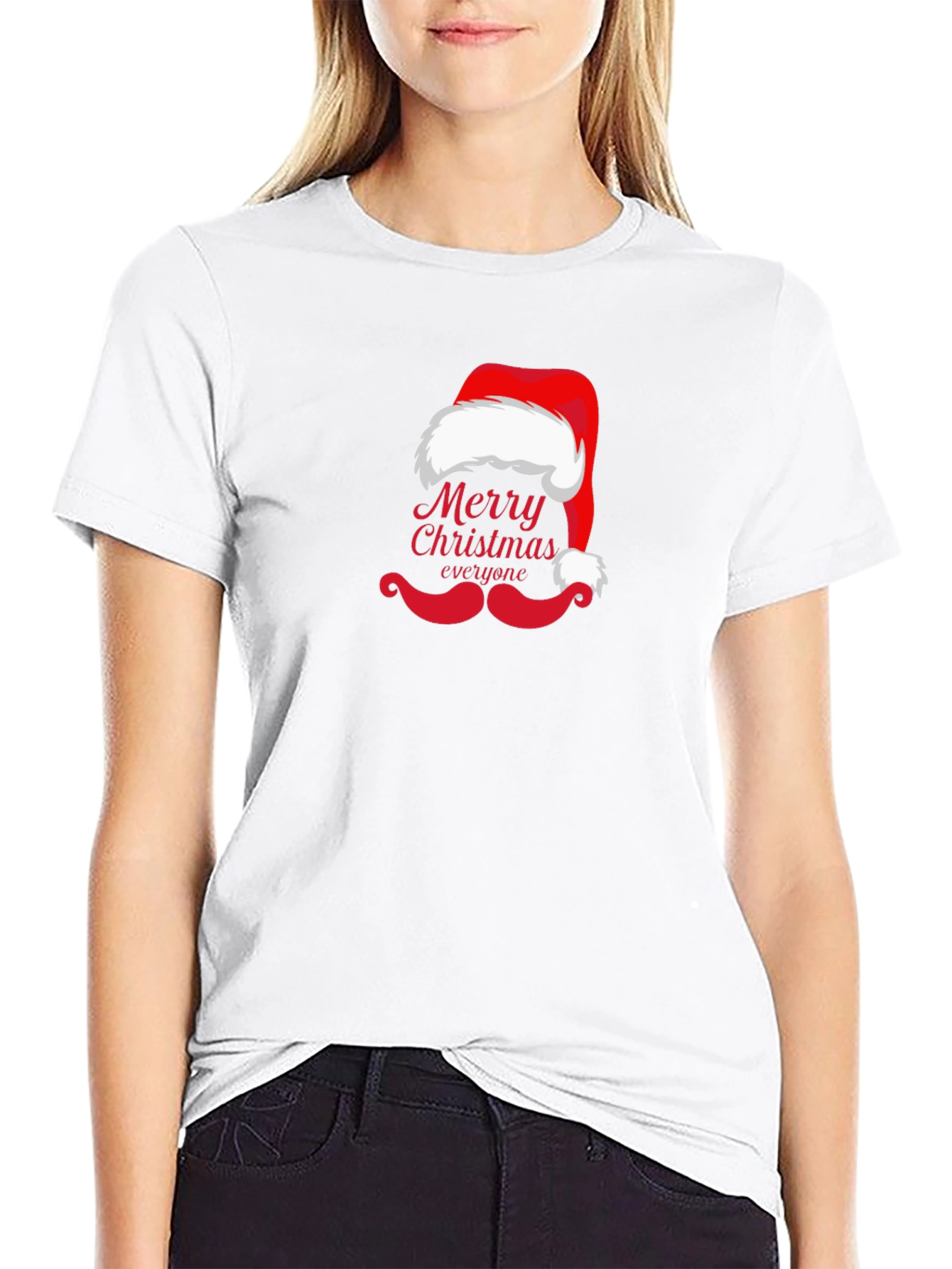 Merry Christmas Hat & Mustache T-Shirt