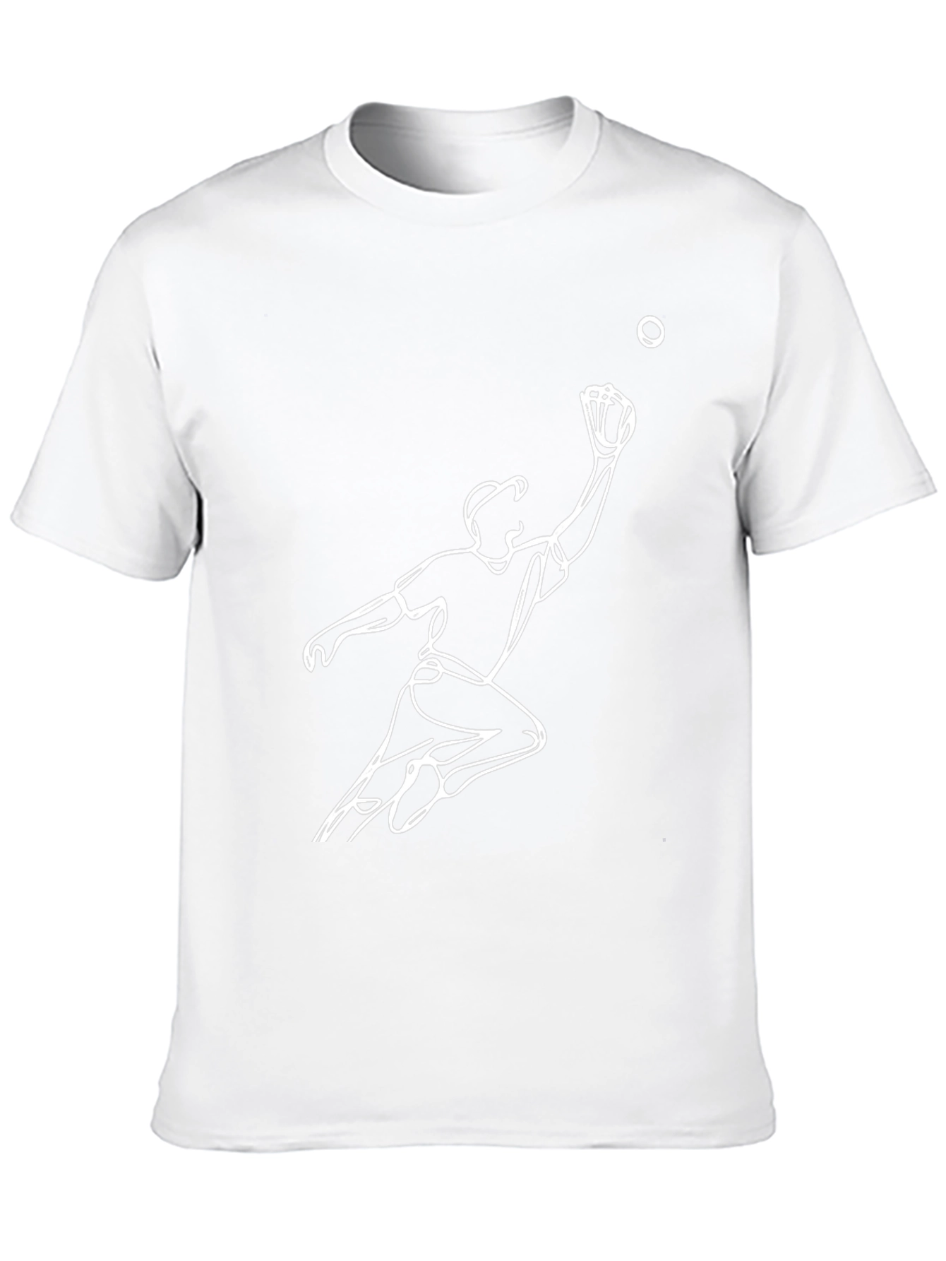 Baseball Player Catch Line Art Graphic T-Shirt