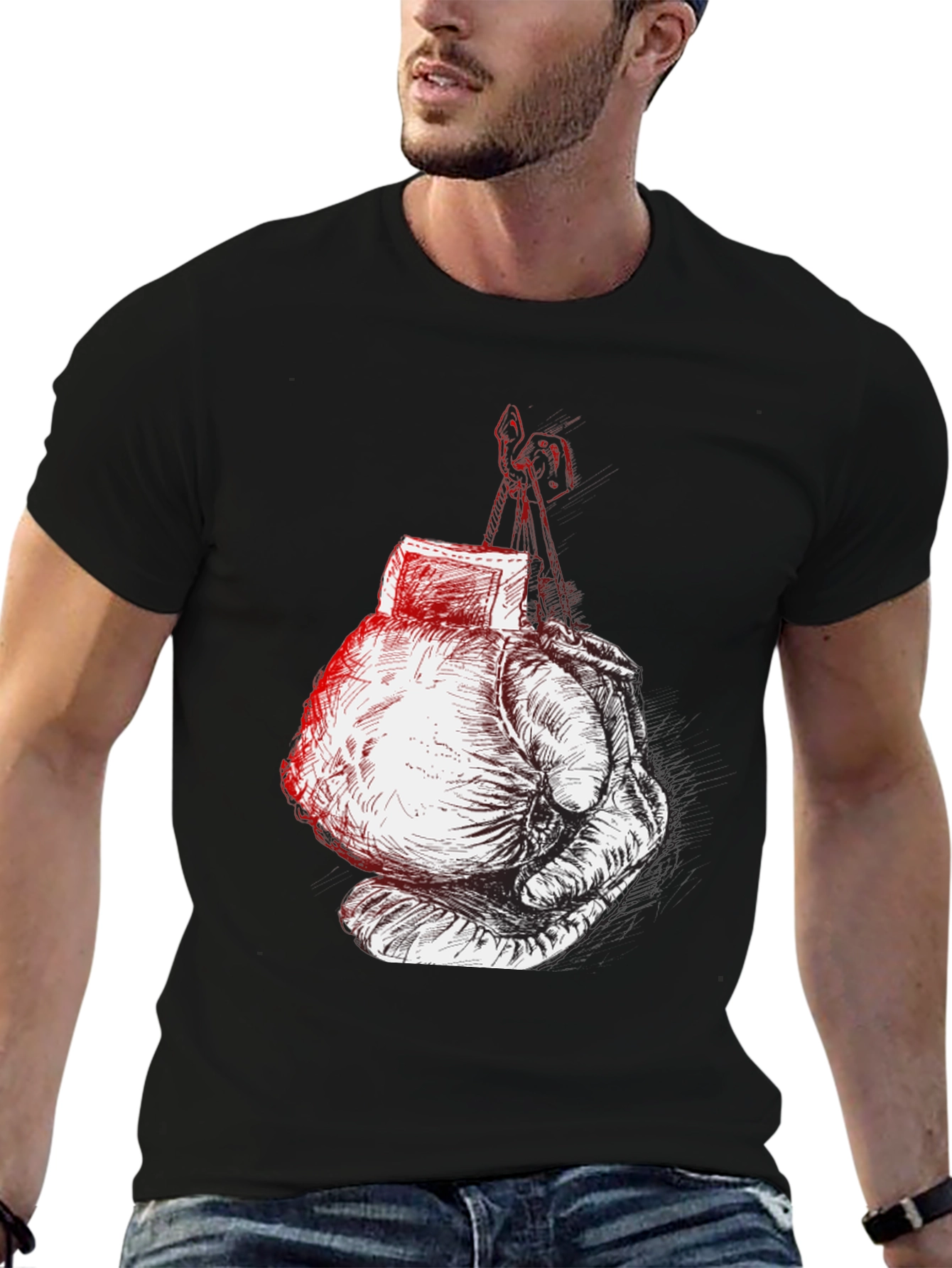 Boxing Glove Graphic Tee - Black