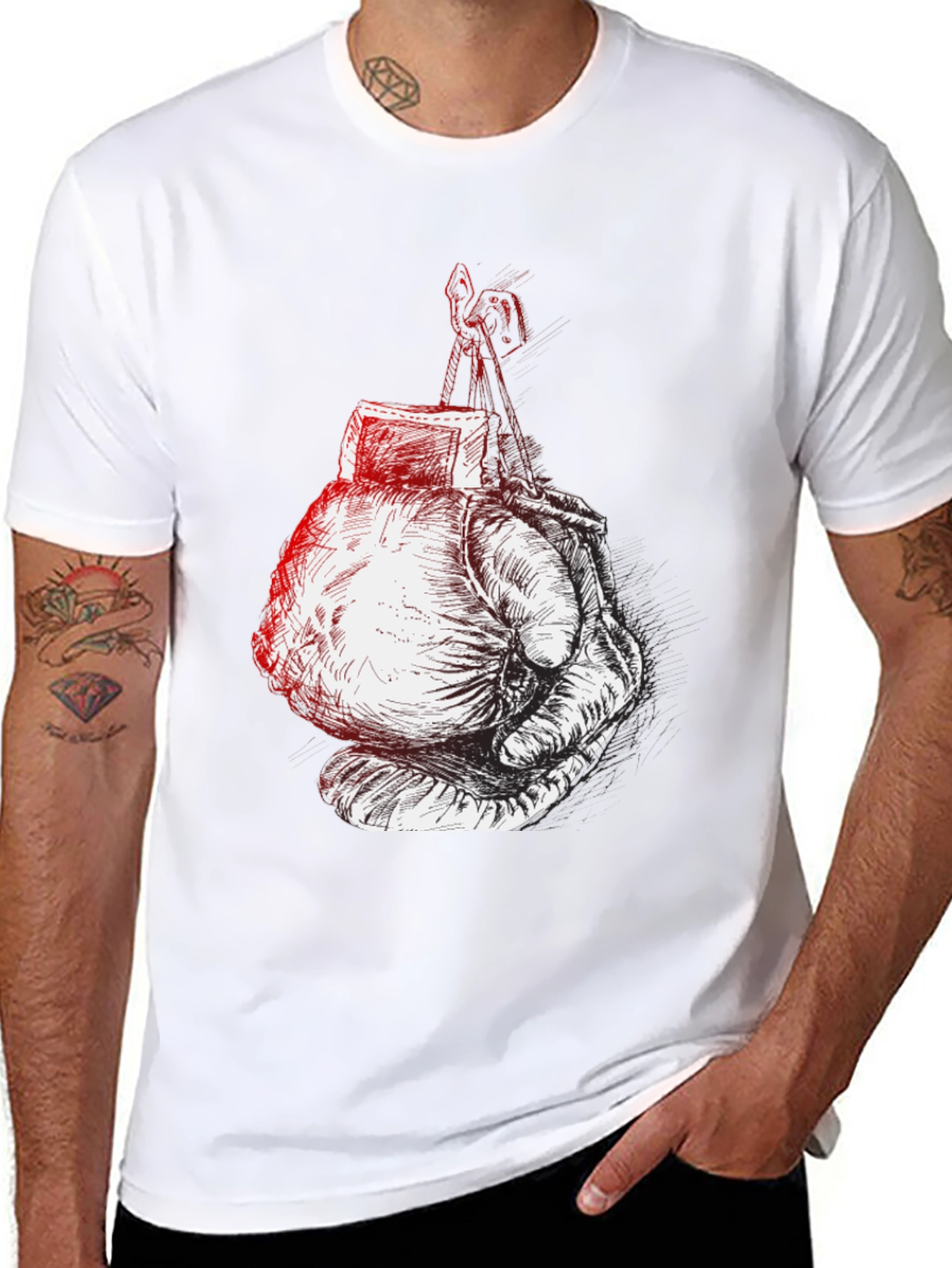 Boxing Glove Graphic Tee - Black