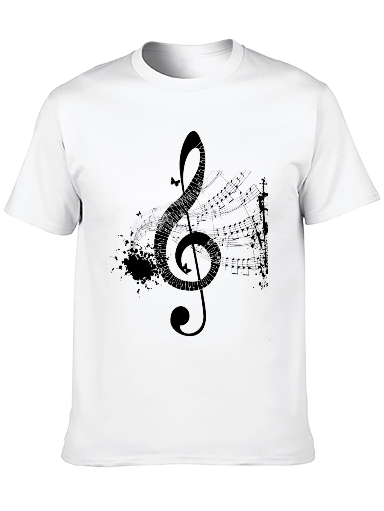 Musical Clef Graphic T-Shirt - Black