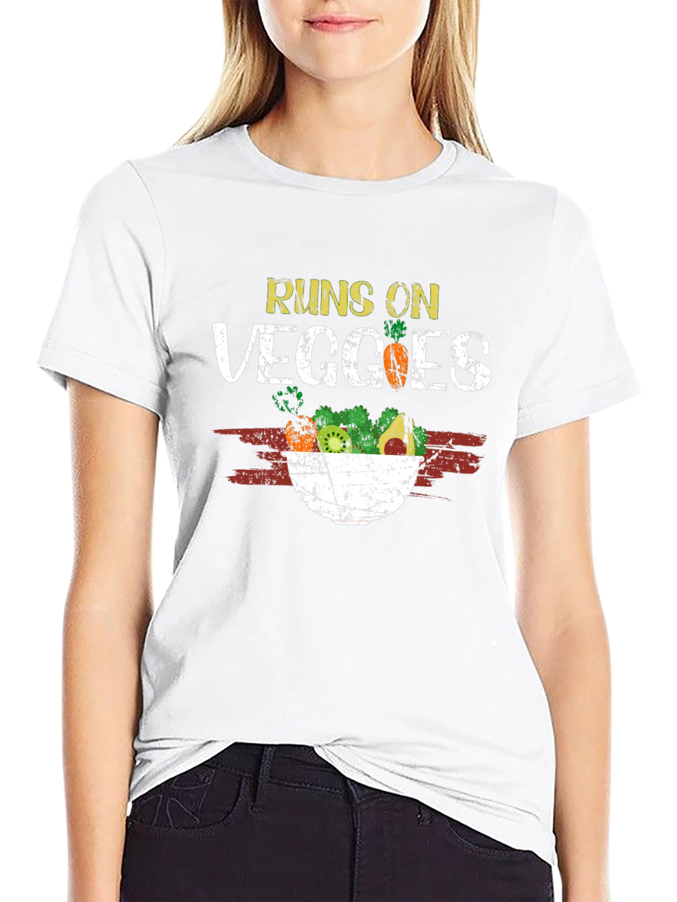 Runs on Veggies T-Shirt - Vegan Vegetarian Tee