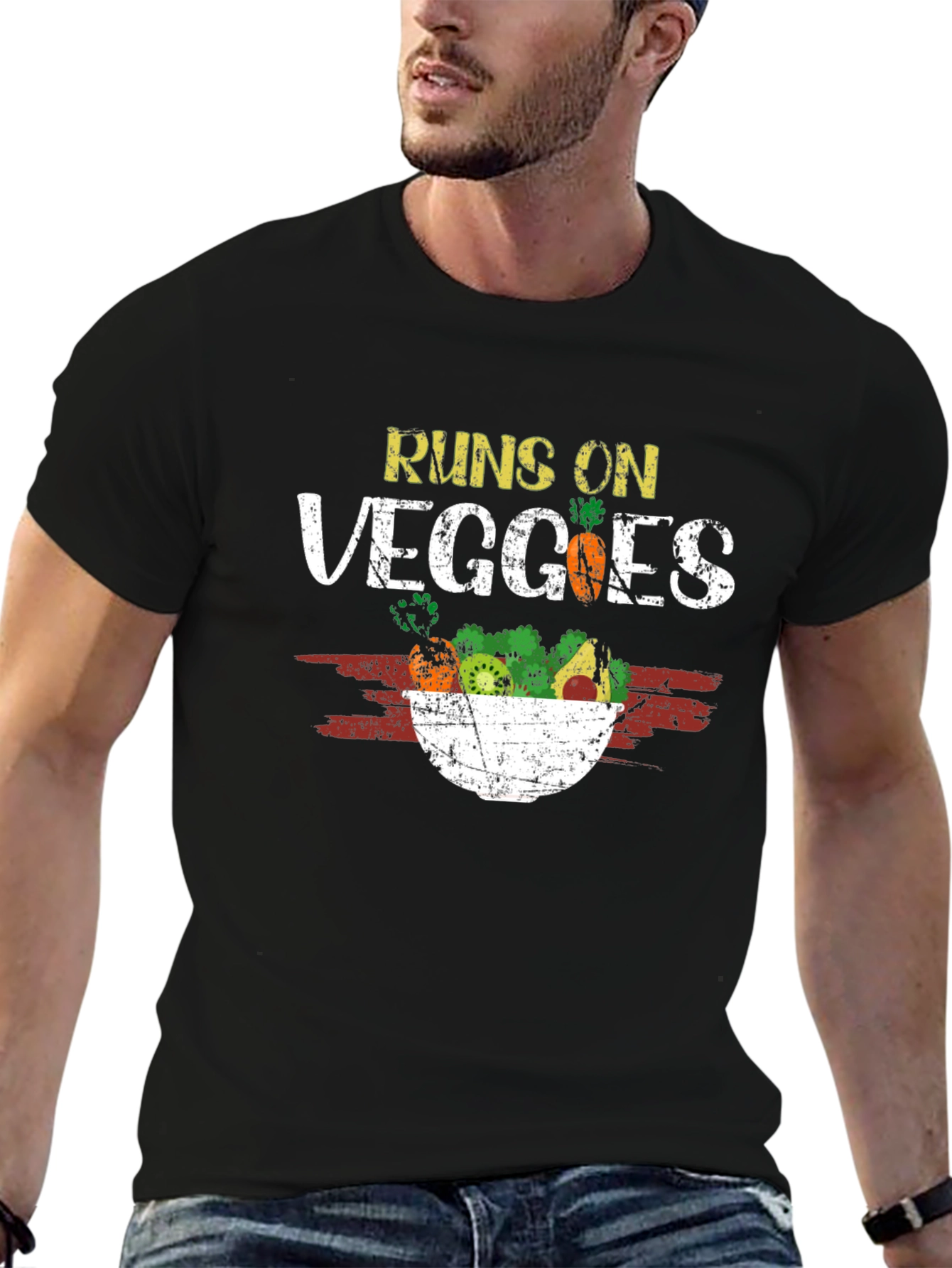 Runs on Veggies T-Shirt - Vegan Vegetarian Tee