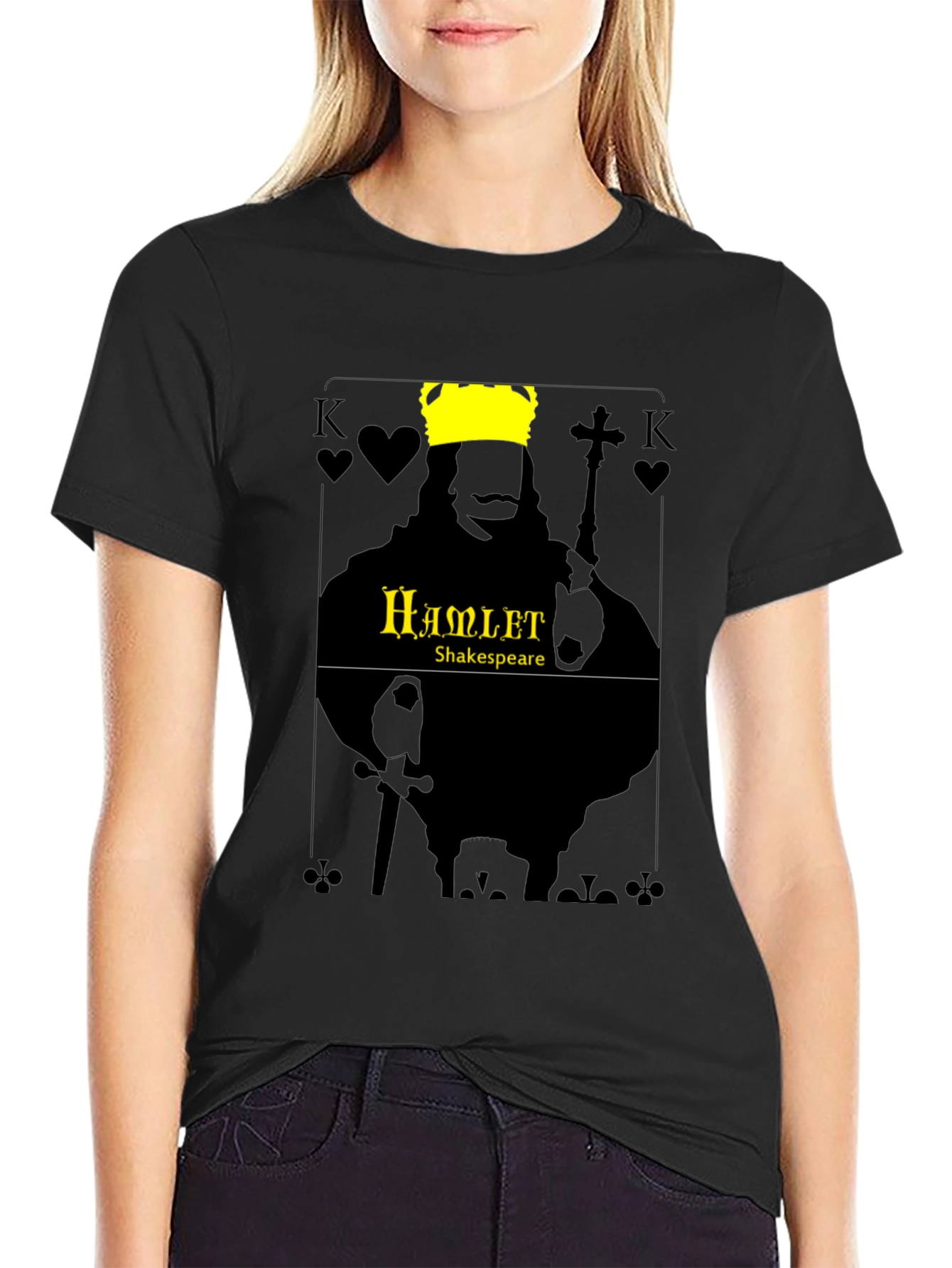 Hamlet Shakespeare King Card Graphic T-Shirt
