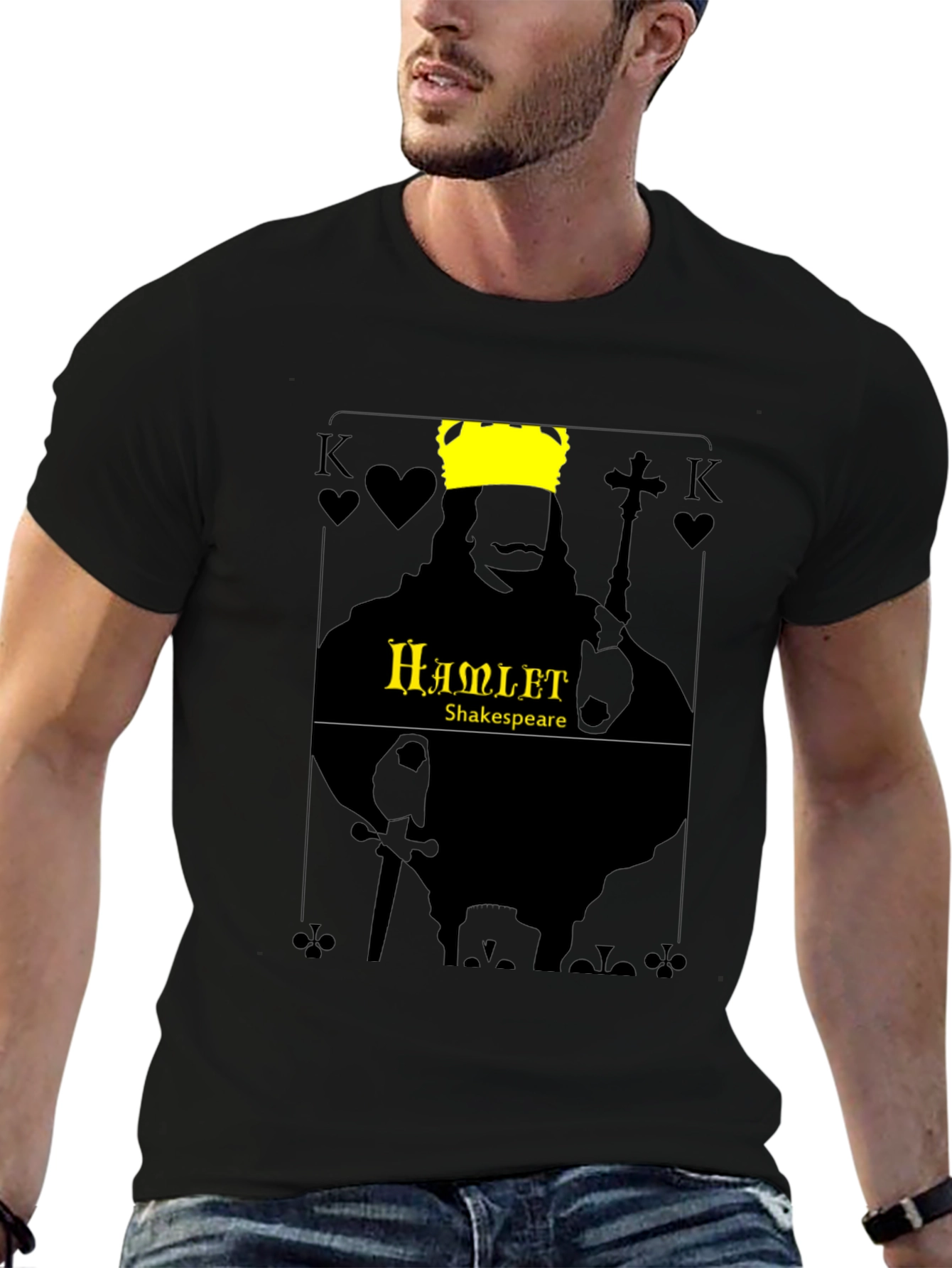 Hamlet Shakespeare King Card Graphic T-Shirt