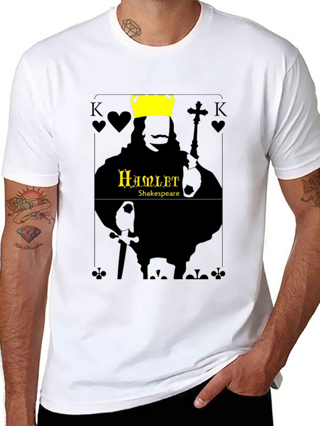 Hamlet Shakespeare King Card Graphic T-Shirt